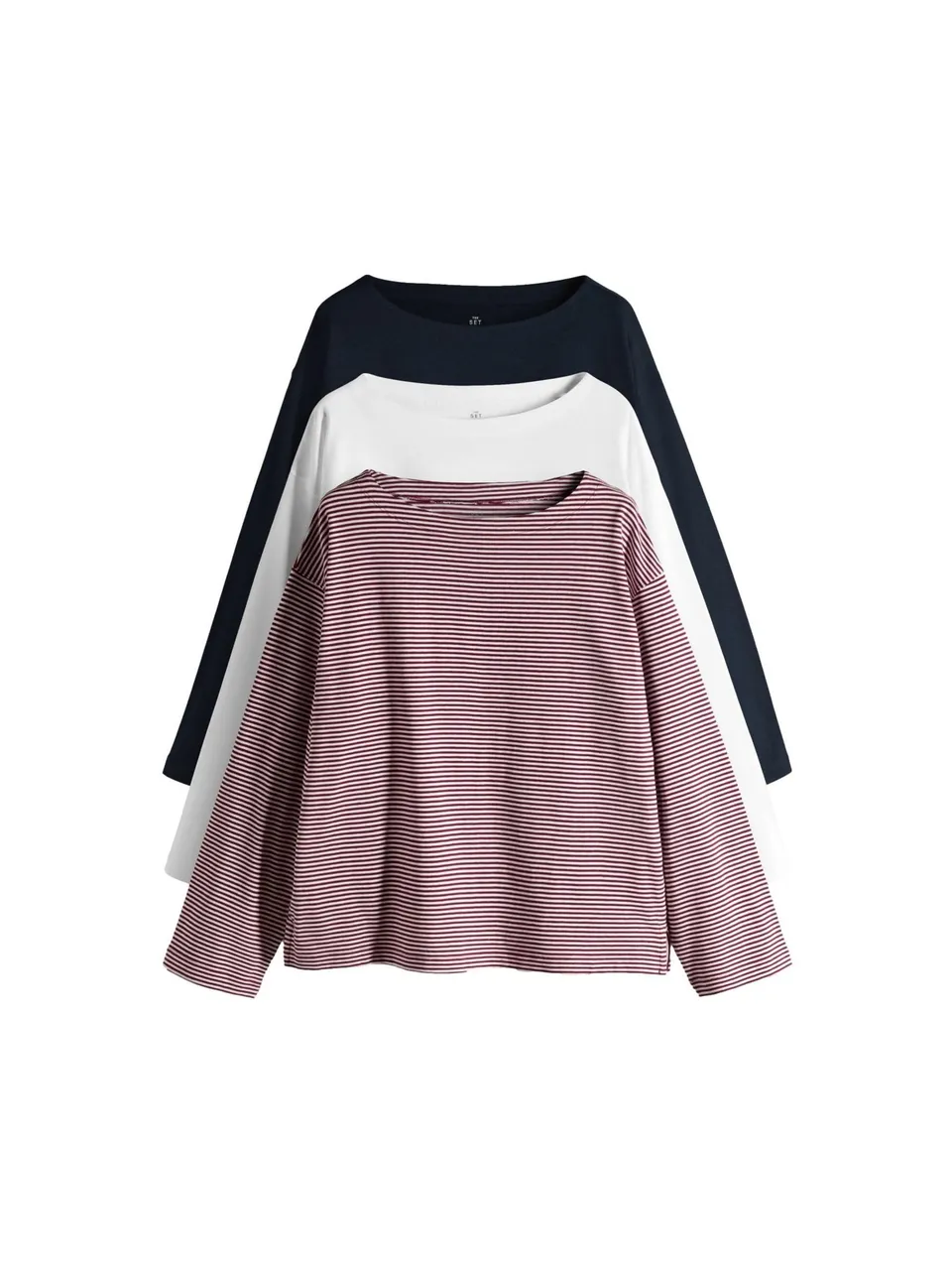 Geo Next The Set maglie scollo barca donna 3 pezzi manica lunga