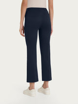 Ragno Satin Power Cropped Flare pantaloni Bleu cotone stretch