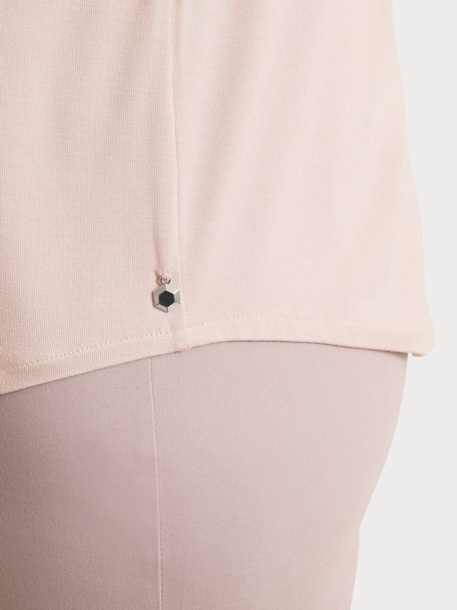 Ragno Viscosa Summer Maglietta Scollo V Incrociato Manica 3/4 Cameo Rose