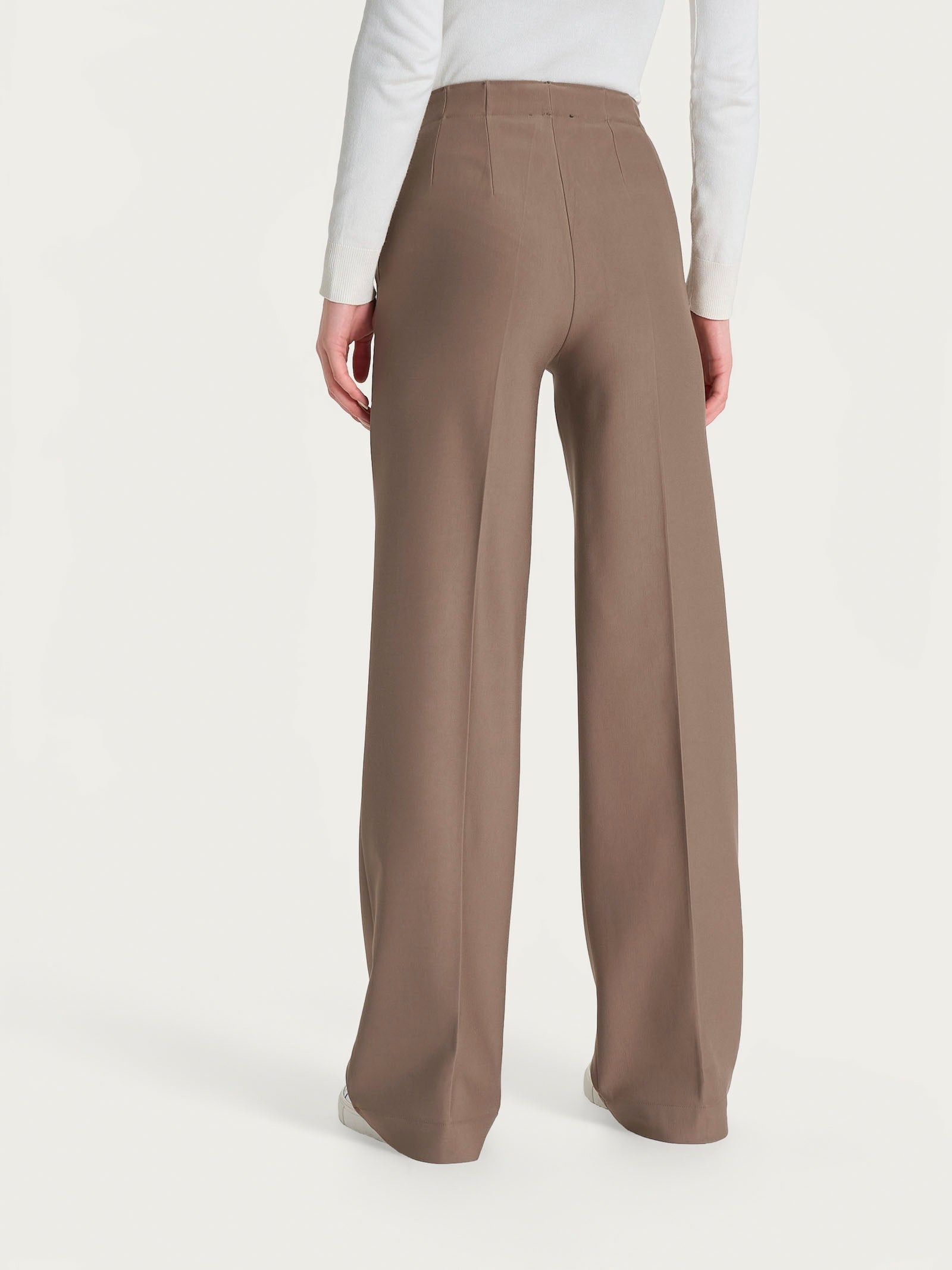 Ragno Compact pantalone ampio marrone viscosa