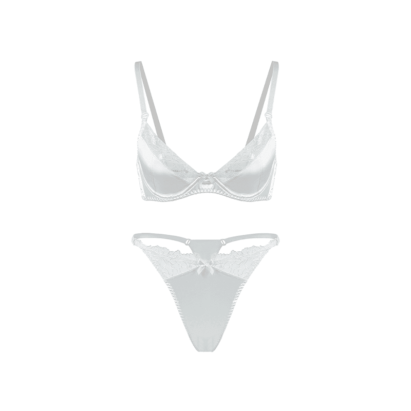 Maria Grazia Severi Satin Lace completo intimo bianco raso e pizzo