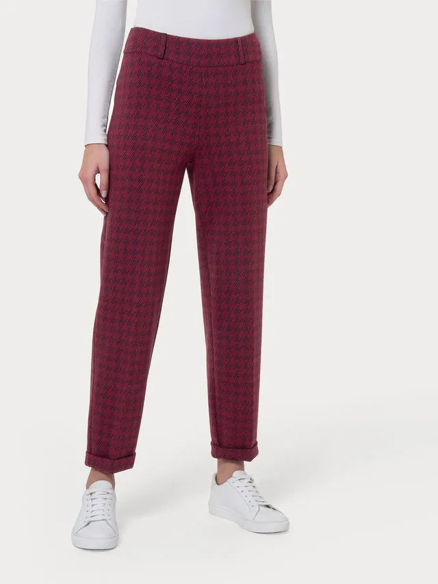 Ragno Compact Pantalone Carrot Eco Jacquard pied-de-poule Tibetan Red