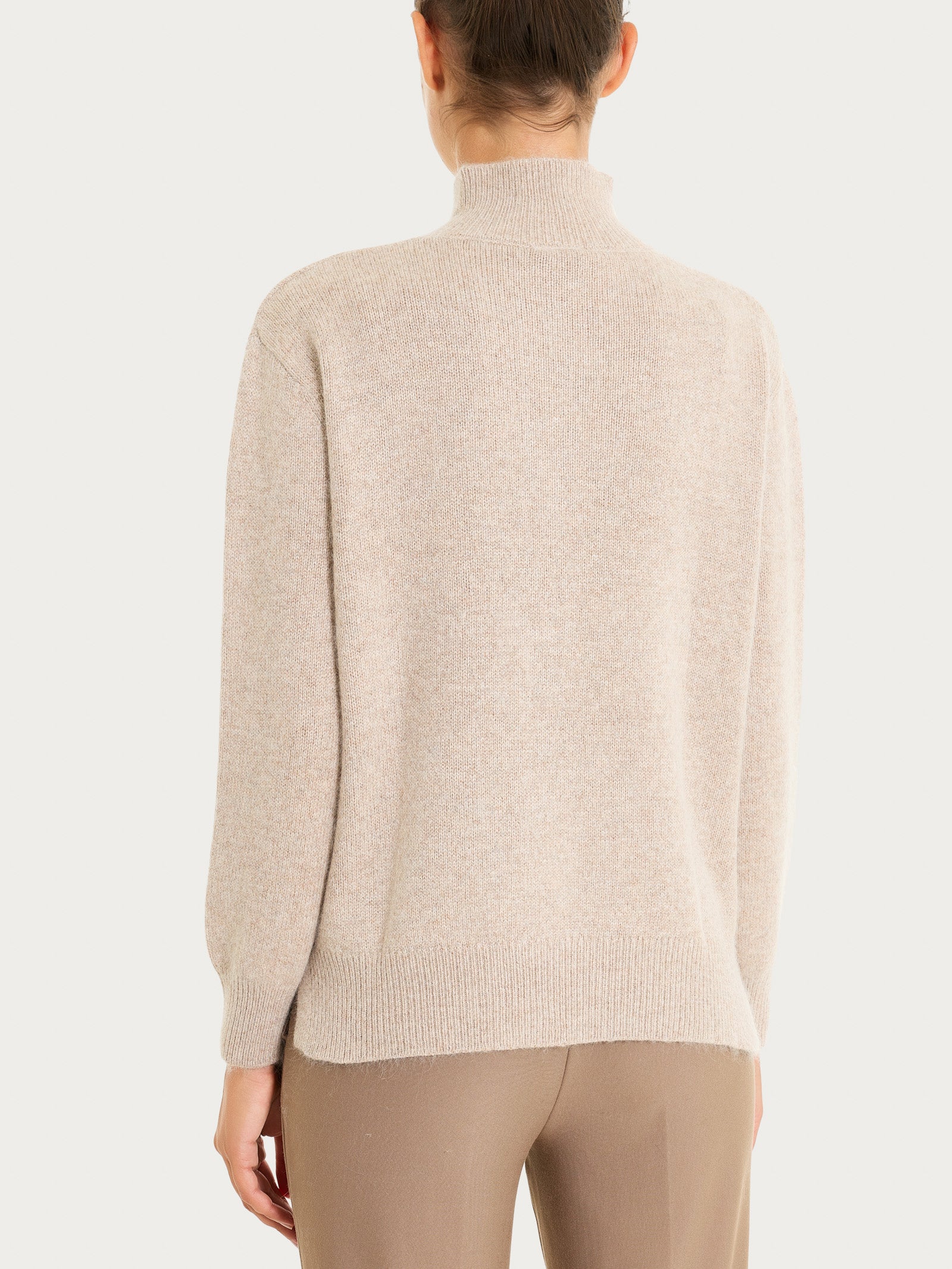 Ragno Natural Soft cardigan collo alto Zenzero Mel. bottoni