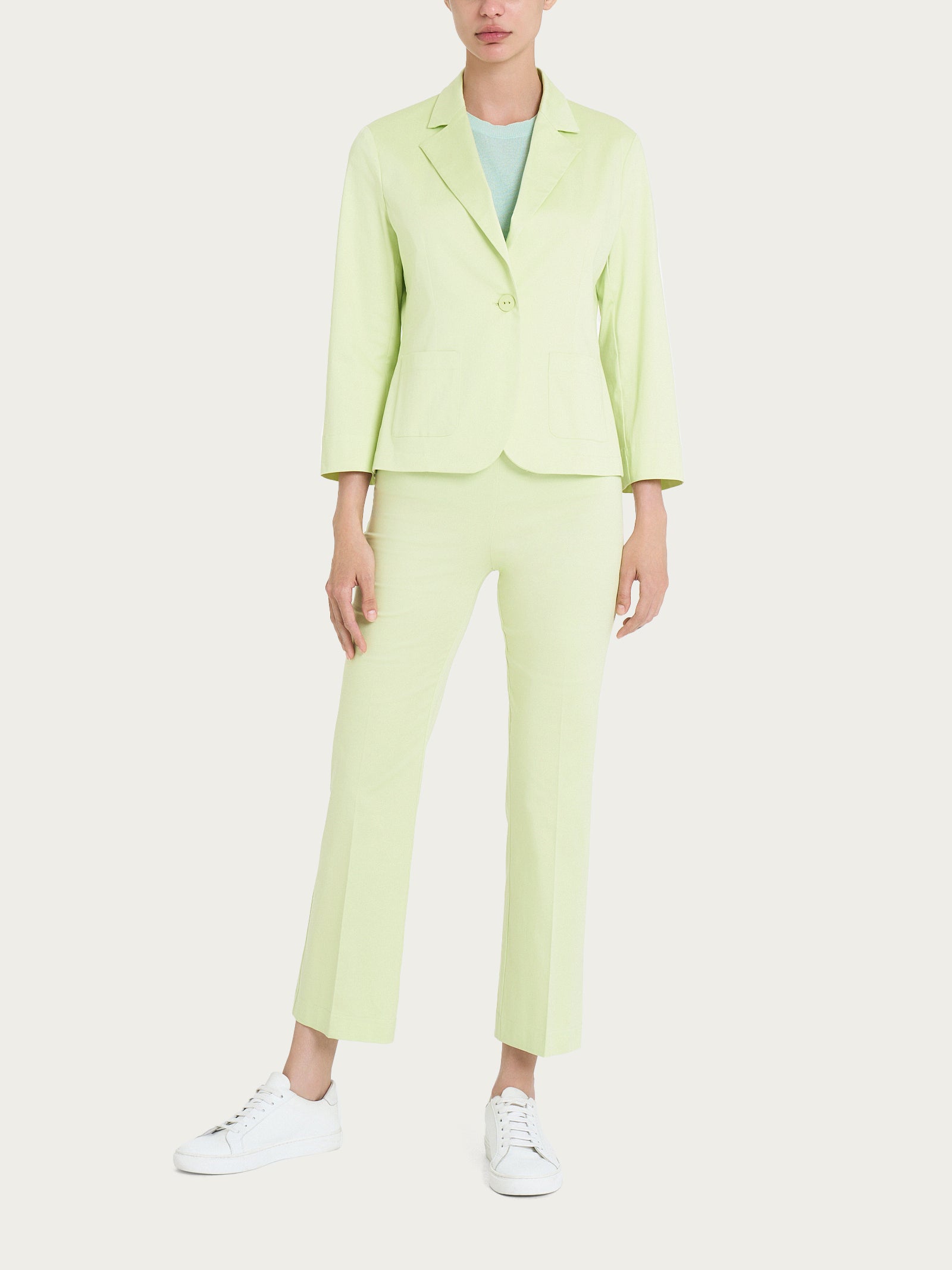Ragno Satin Power Blazer Corto 1 Bottone Manica 3/4 Shadow Lime