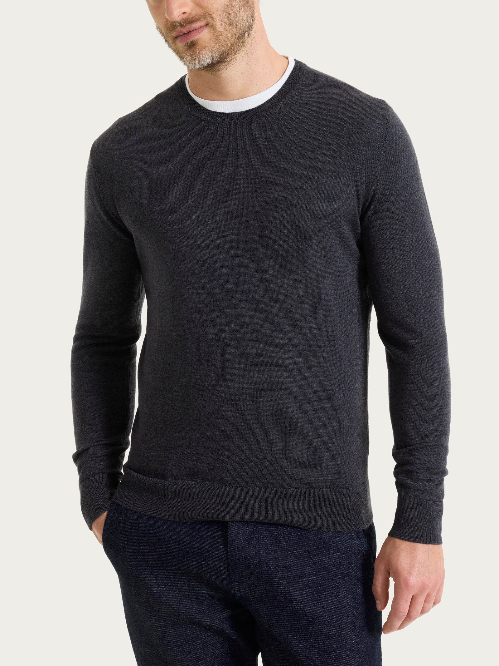 Ragno Merino Soft Pullover Girocollo Oscuro