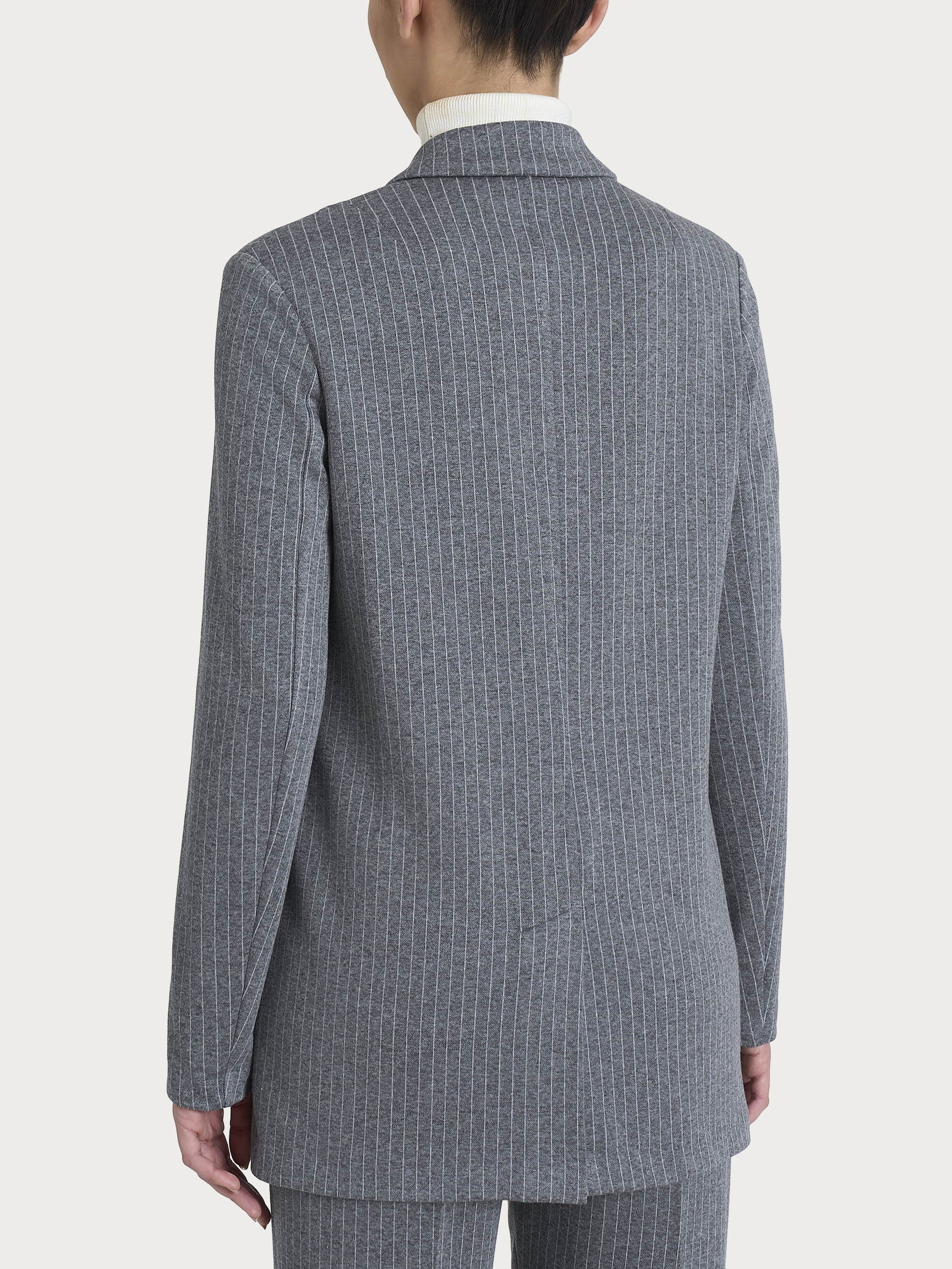 Ragno Compact Blazer over gessato Ardesia Mel.