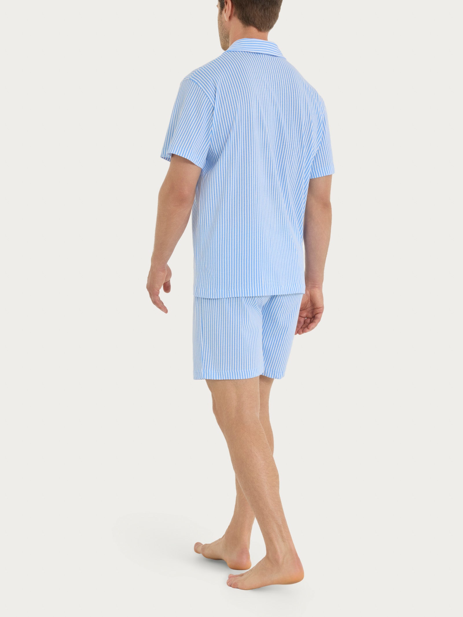 Ragno Jersey di Cotone pigiama corto uomo bianco righe
