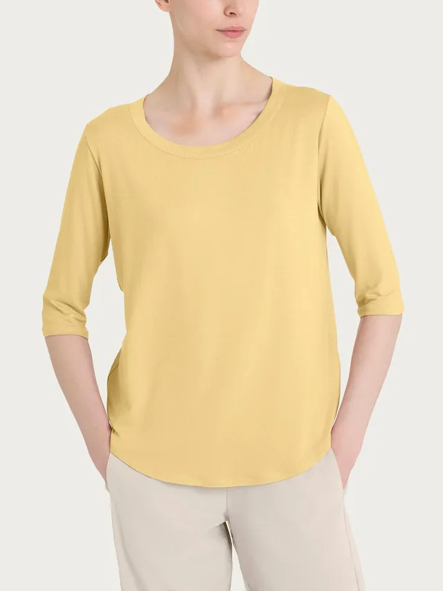 Ragno Viscosa Summer maglietta girocollo Pale Banana manica 3/4