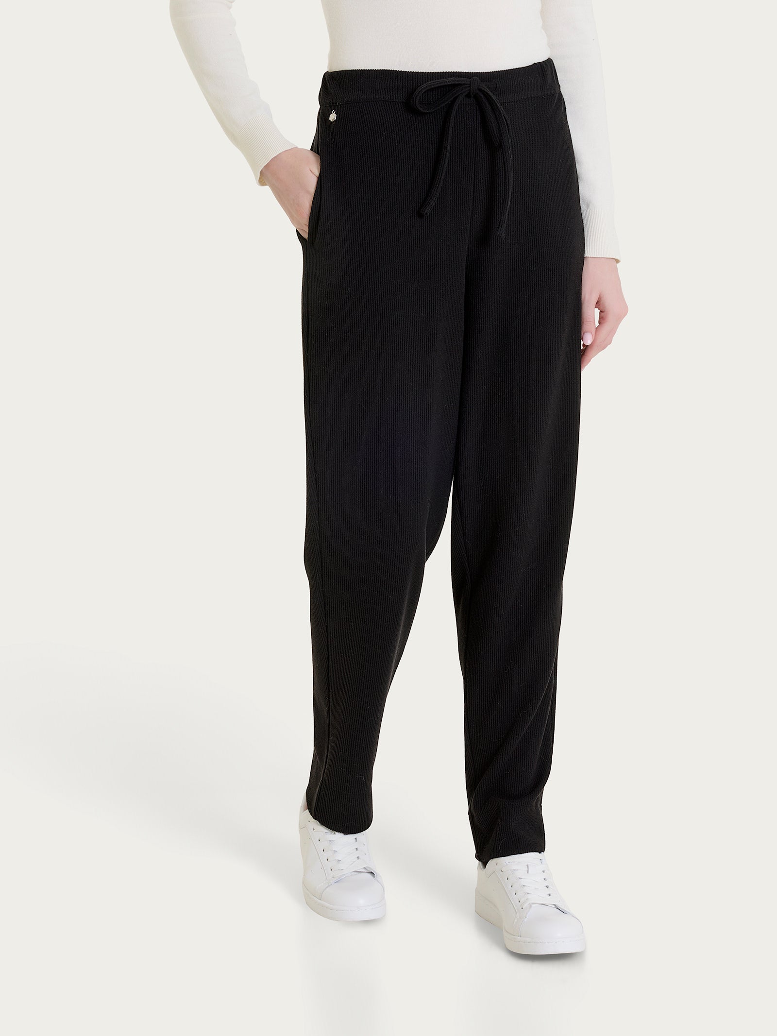 Ragno Compact Pantalone Jogger Nero con Tasche Elasticizzato