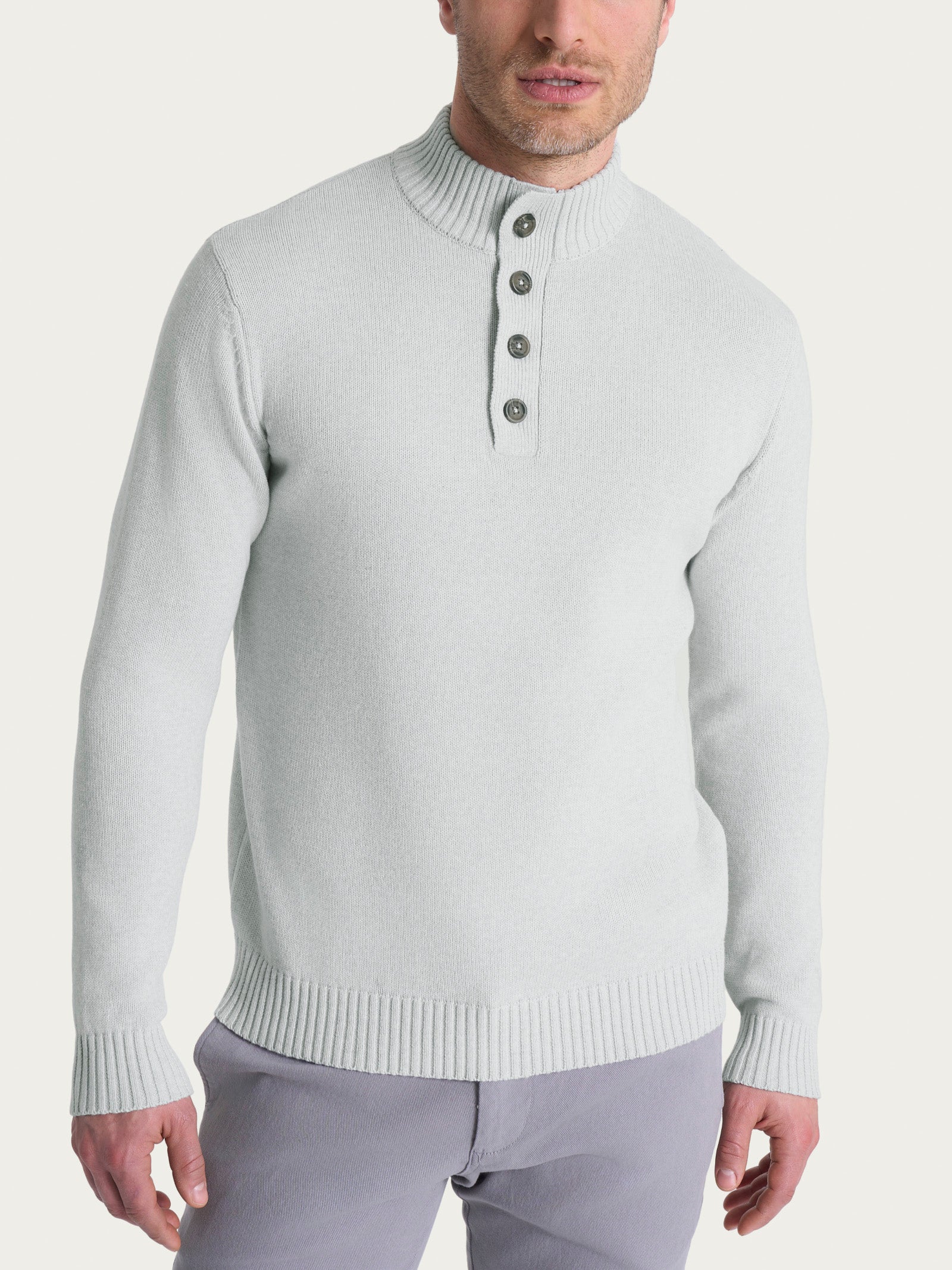 Ragno Winter Cotton Lupetto Zip Bottoni maglia dawn blue mel