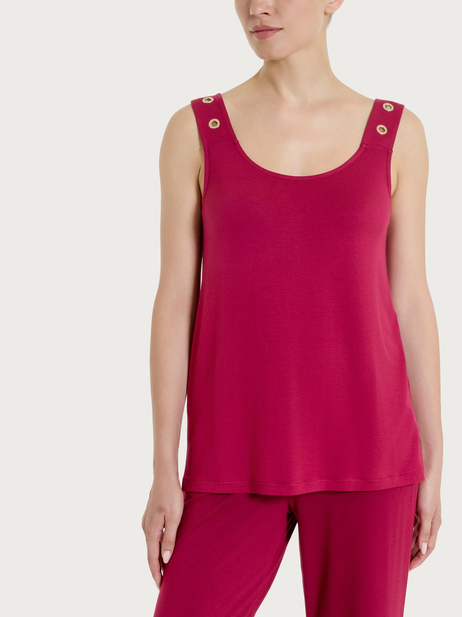 Ragno Viscosa Summer Top Spalla Larga Beet Red