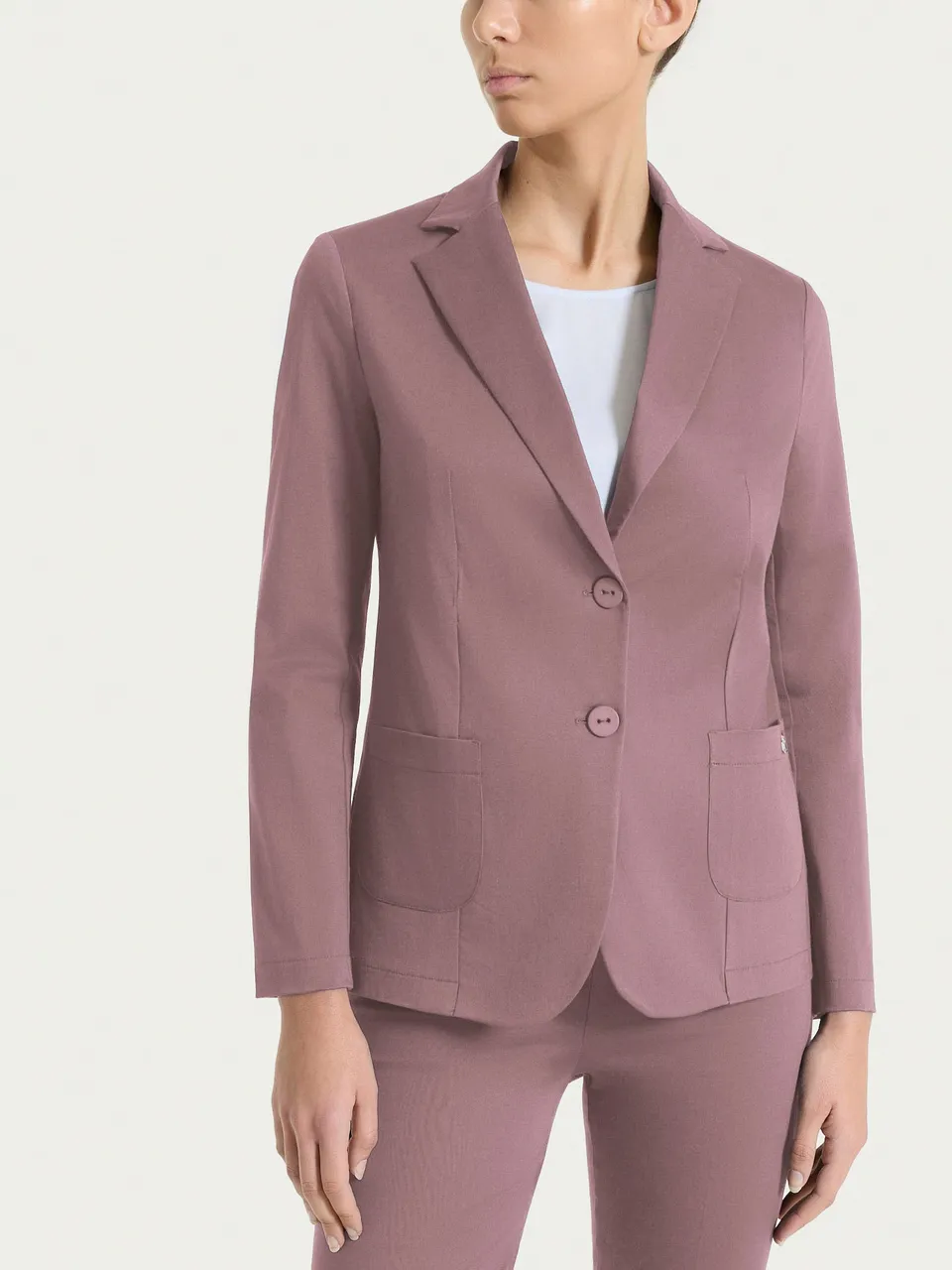 Ragno Satin Power Blazer due bottoni giacca viola
