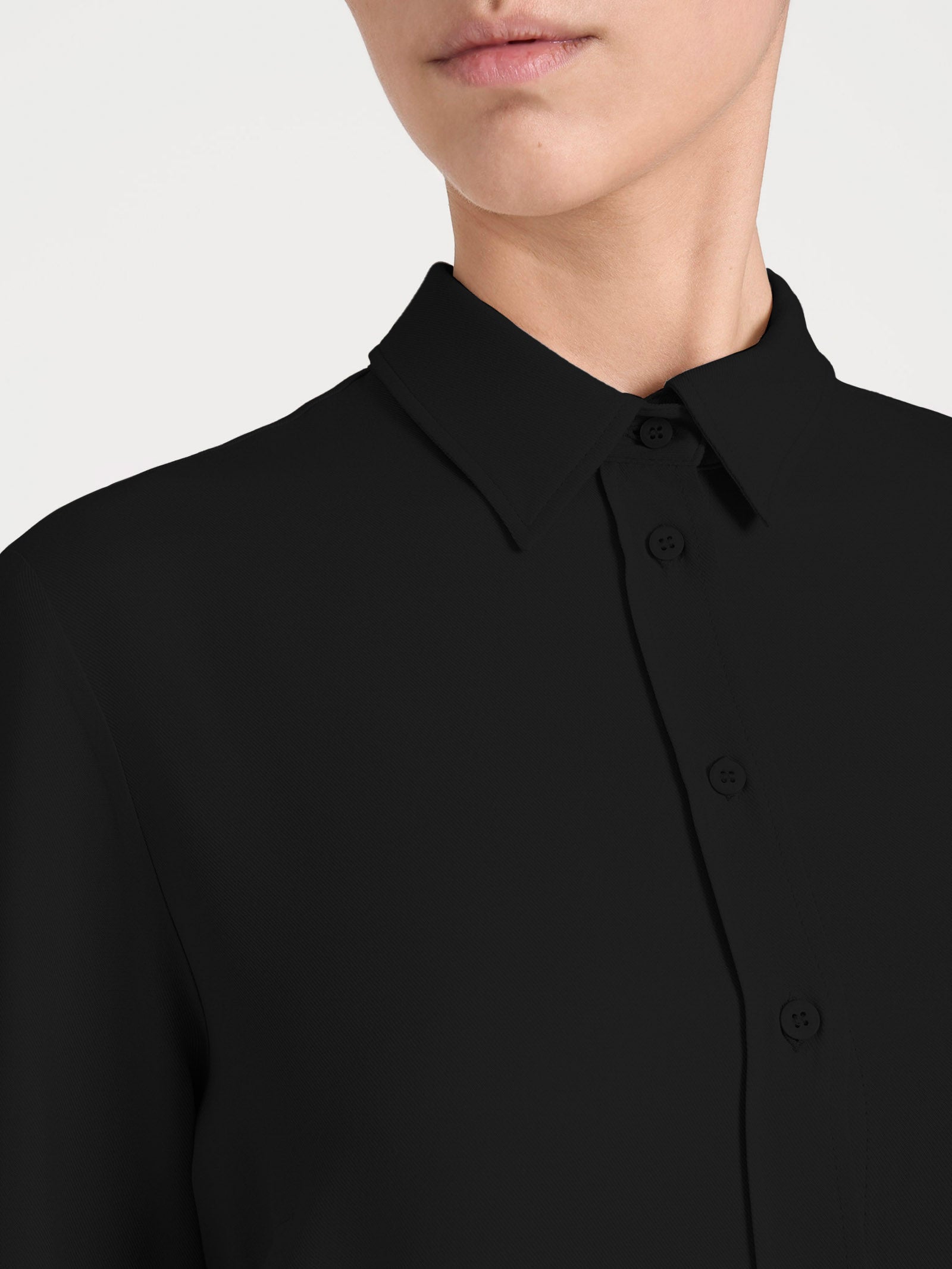 Ragno EcoSeta Winter camicia Nero pura viscosa