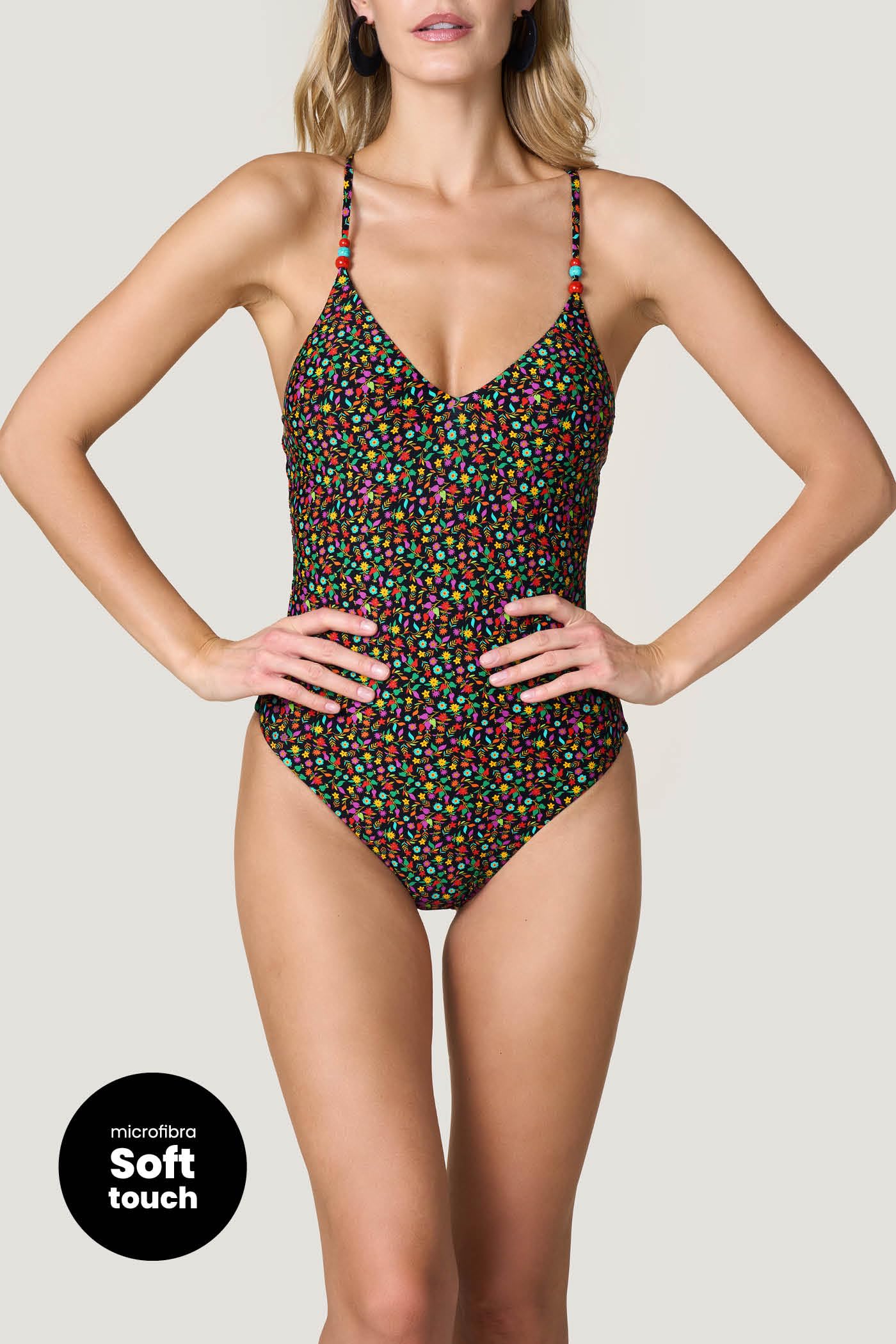 Goldenpoint Wonderland costume intero triangolo floreale