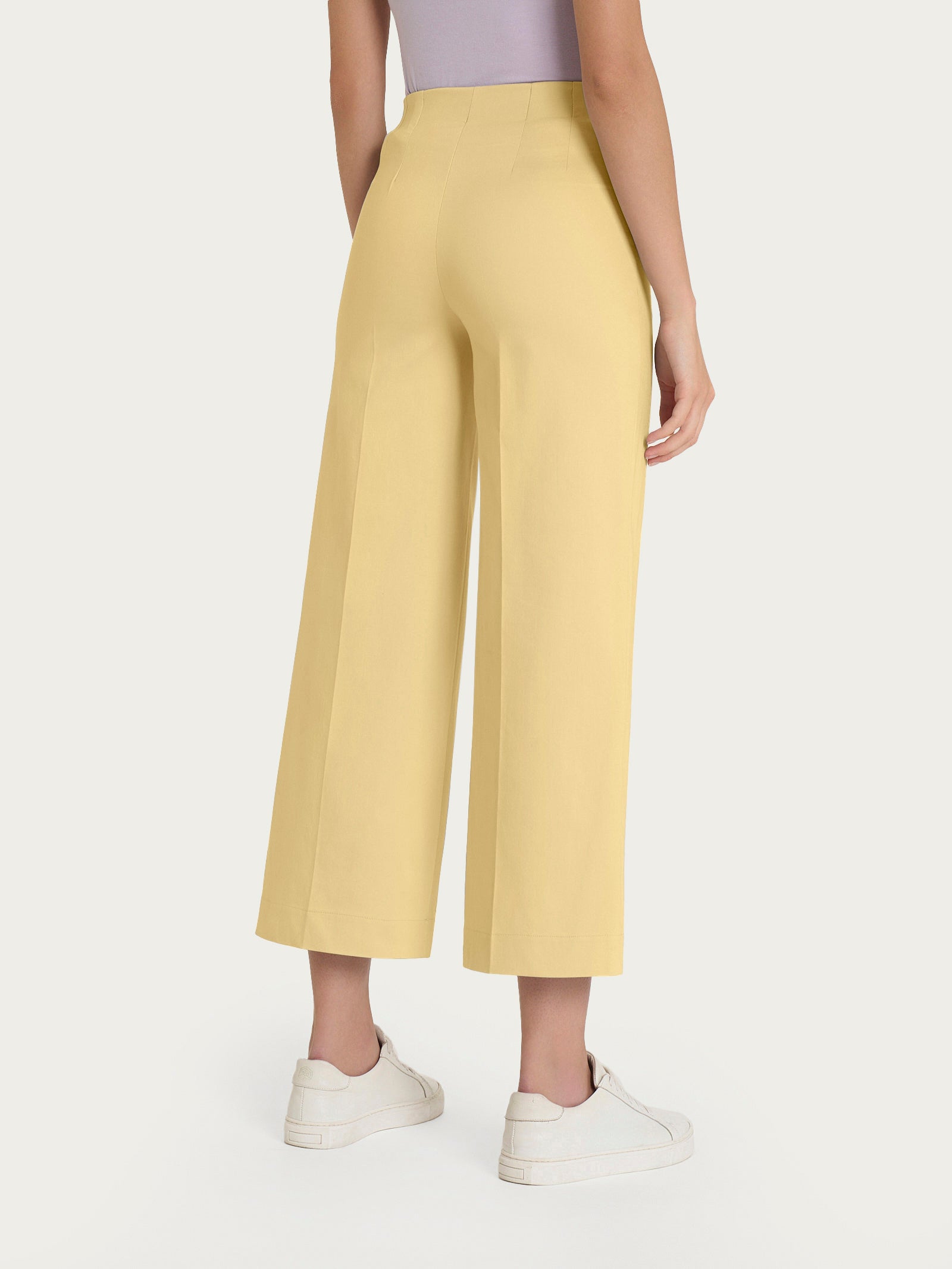 Ragno Satin Power pantalone cropped ampio Pale Banana