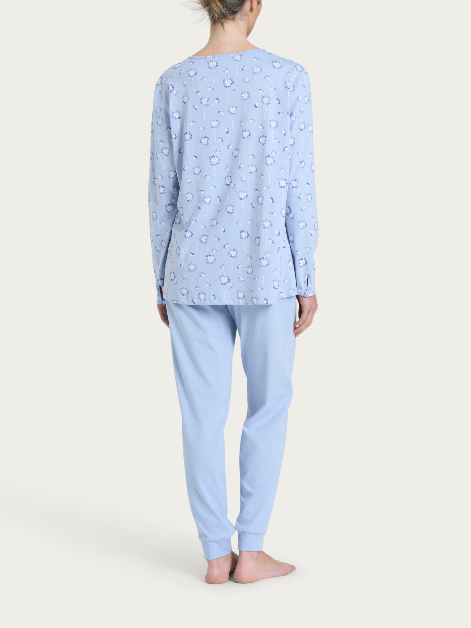 Ragno Jersey di Cotone pigiama aperto Fant. Brunnera Blue