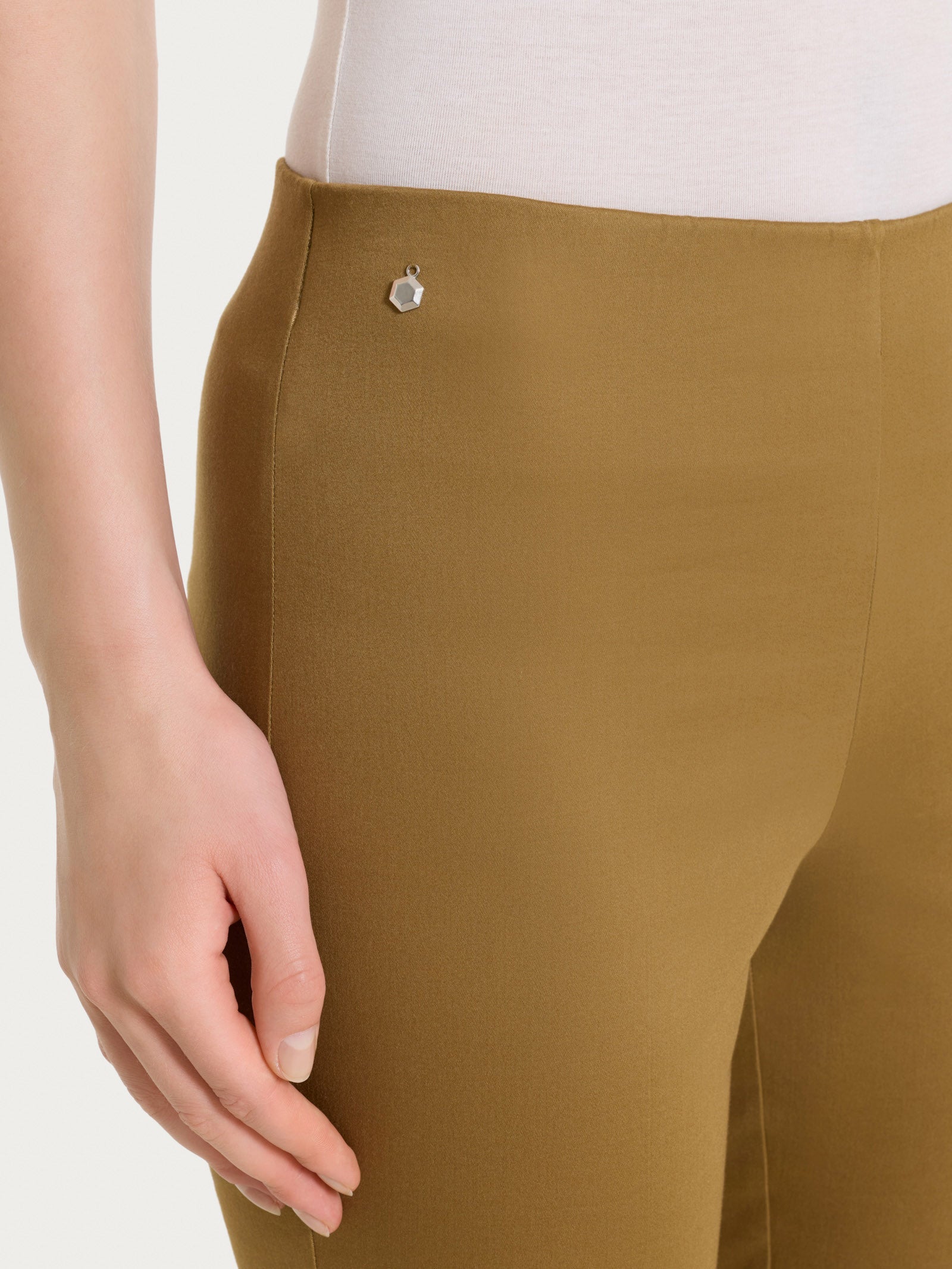Ragno Satin Power Pantalone Capri Dritto Dull Gold cotone