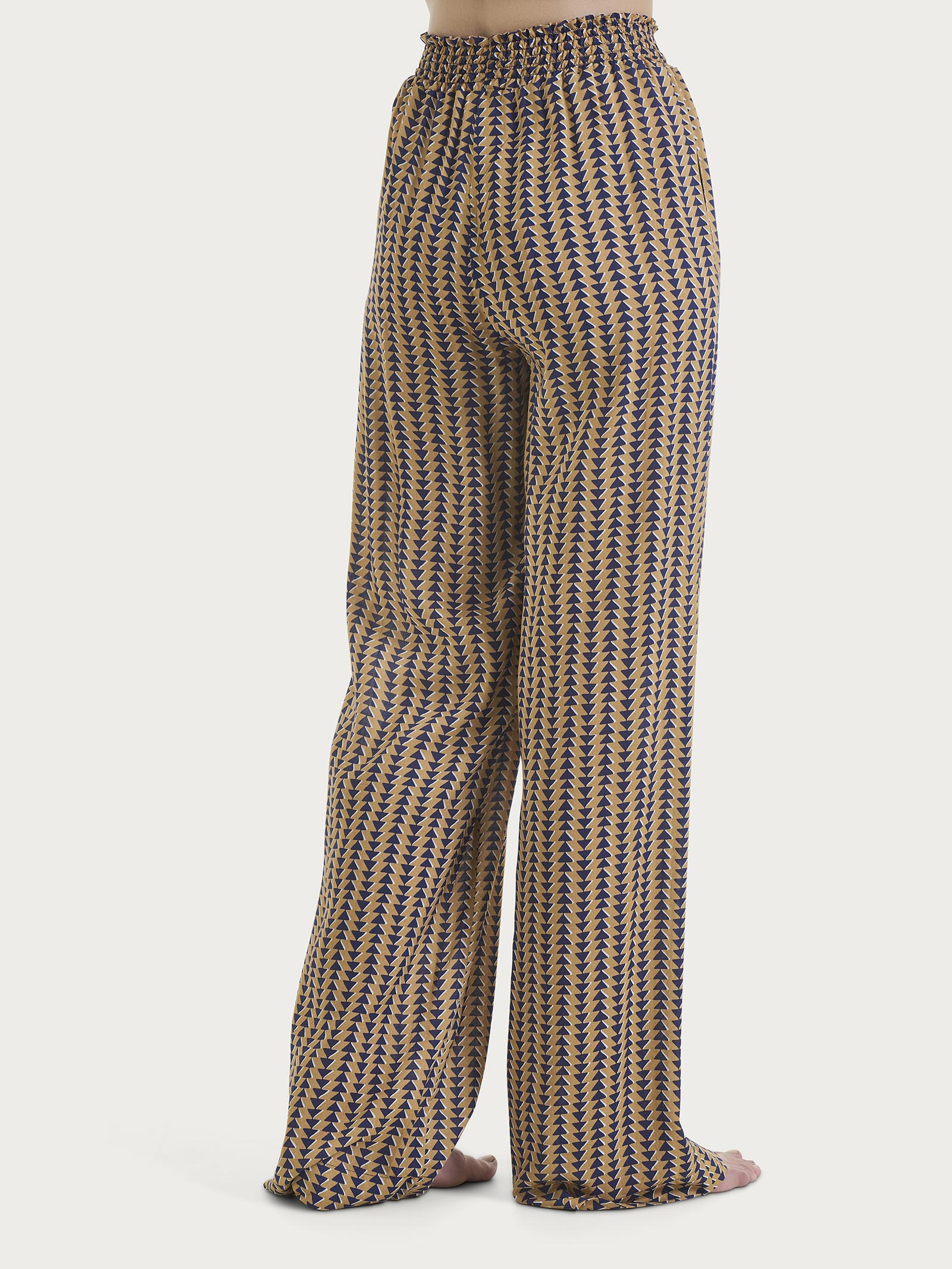 Ragno Ecoseta The Wide Leg pantalone Indian Tan viscosa