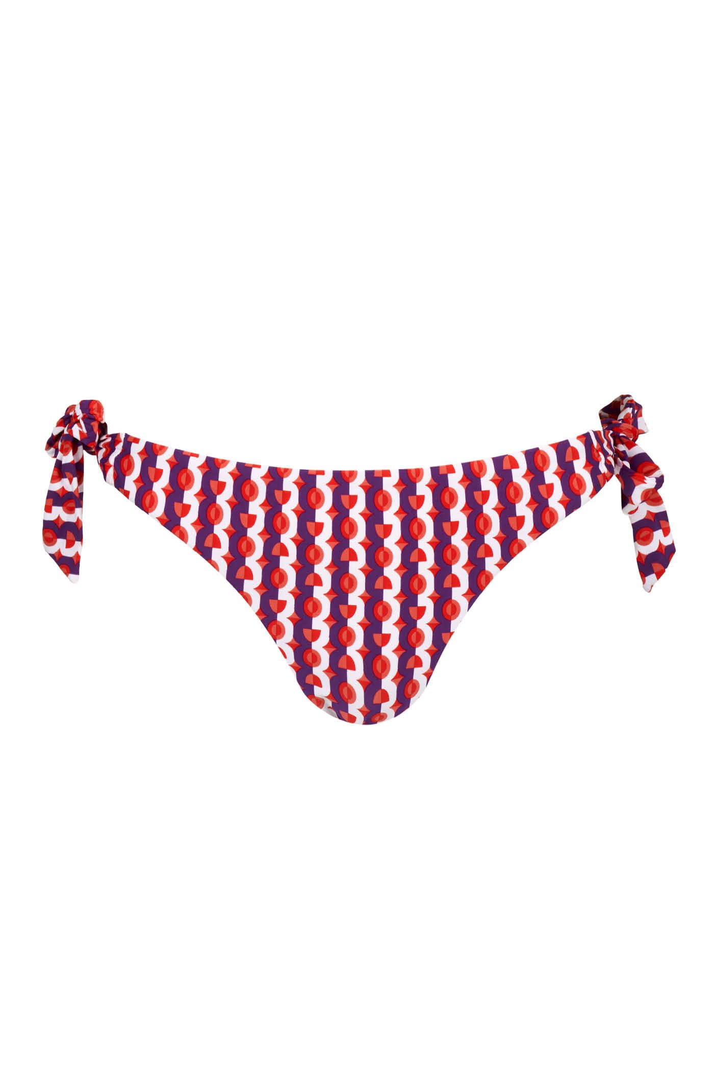 Goldenpoint Circus slip bikini fianco basso fiocchi geometrico multicolor