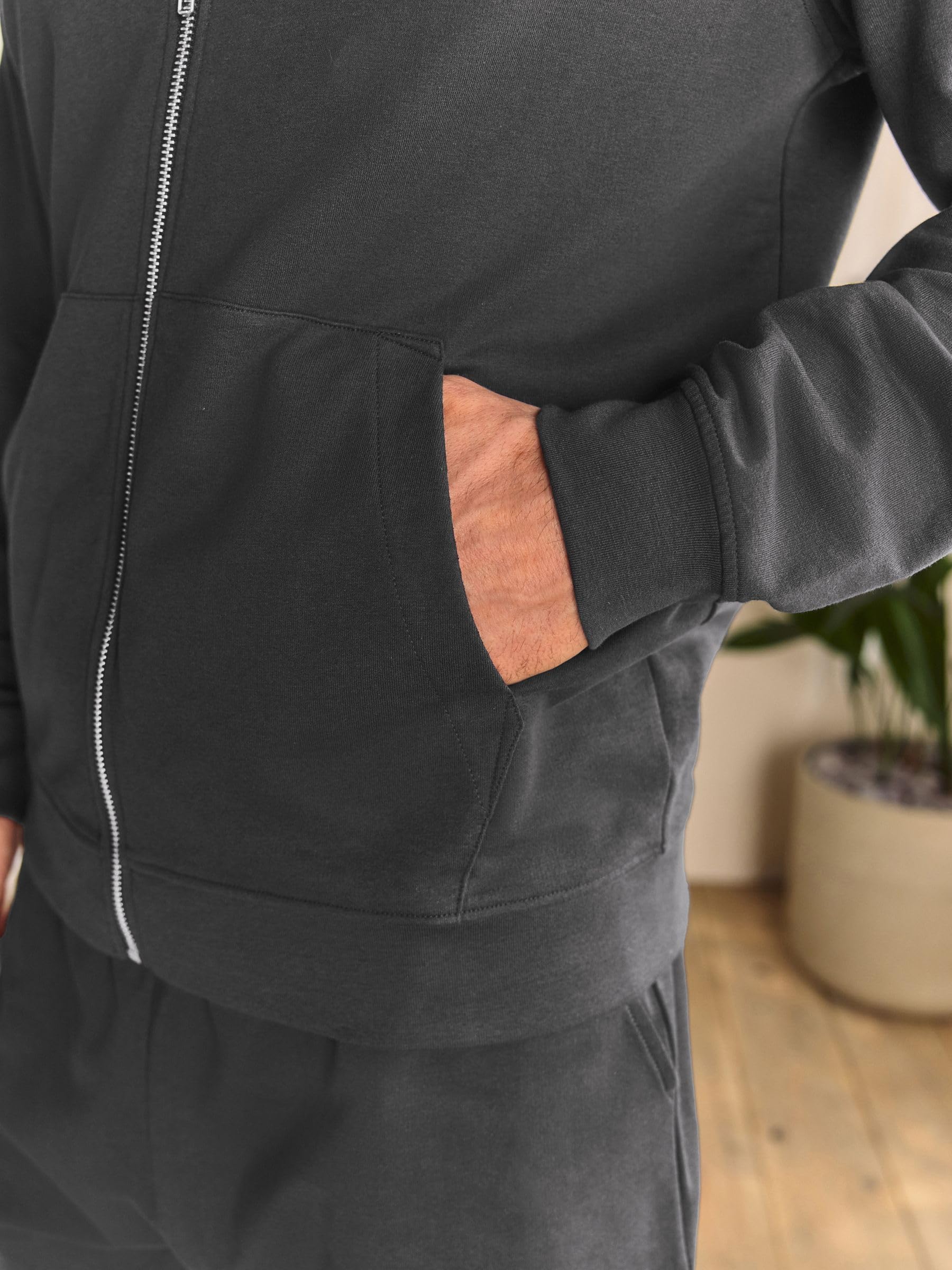 Next felpa uomo con cappuccio e zip in cotone leggero