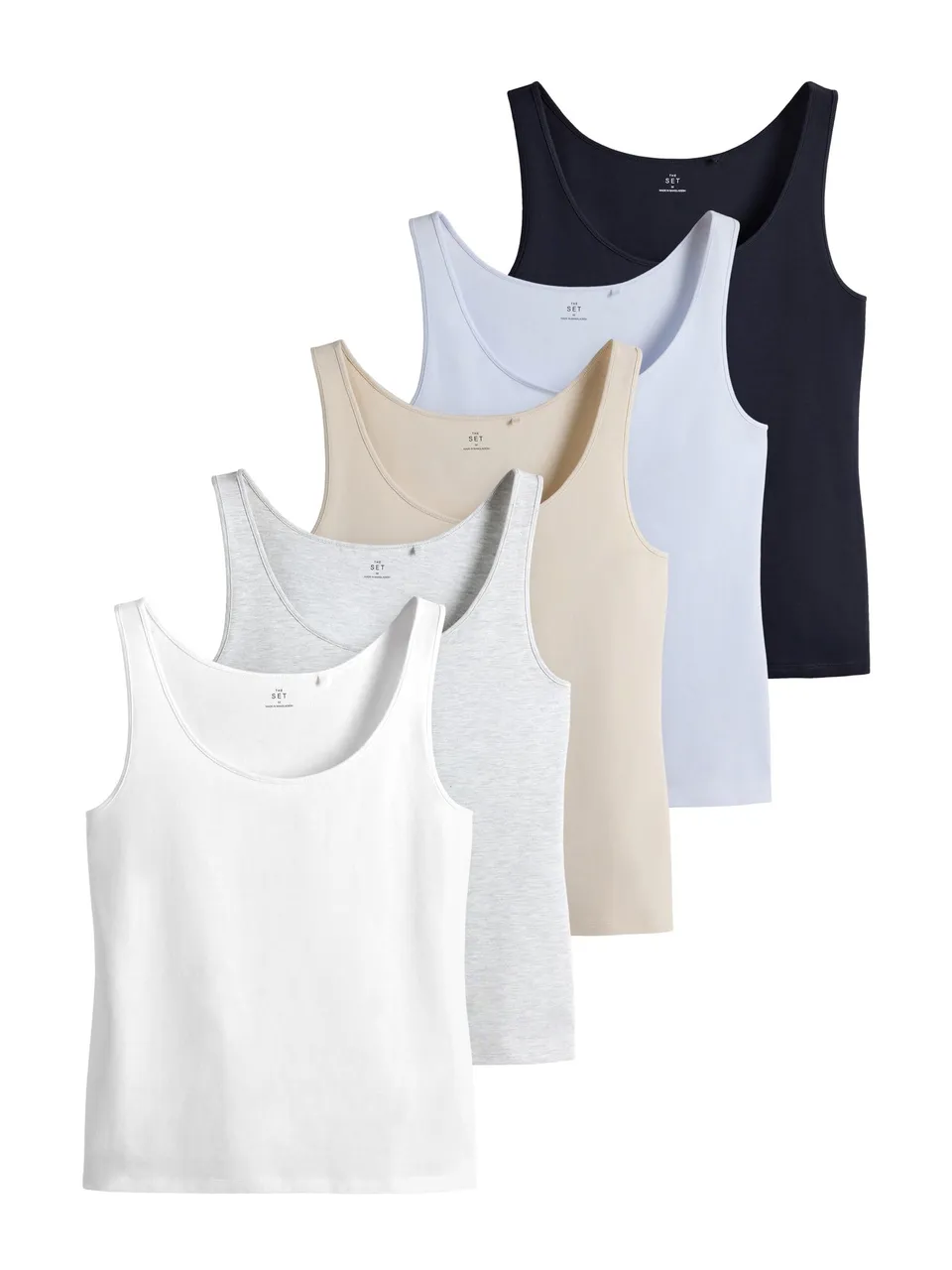 Next The Set Canottiera Donna 5 Pezzi Cotone Elasticizzato