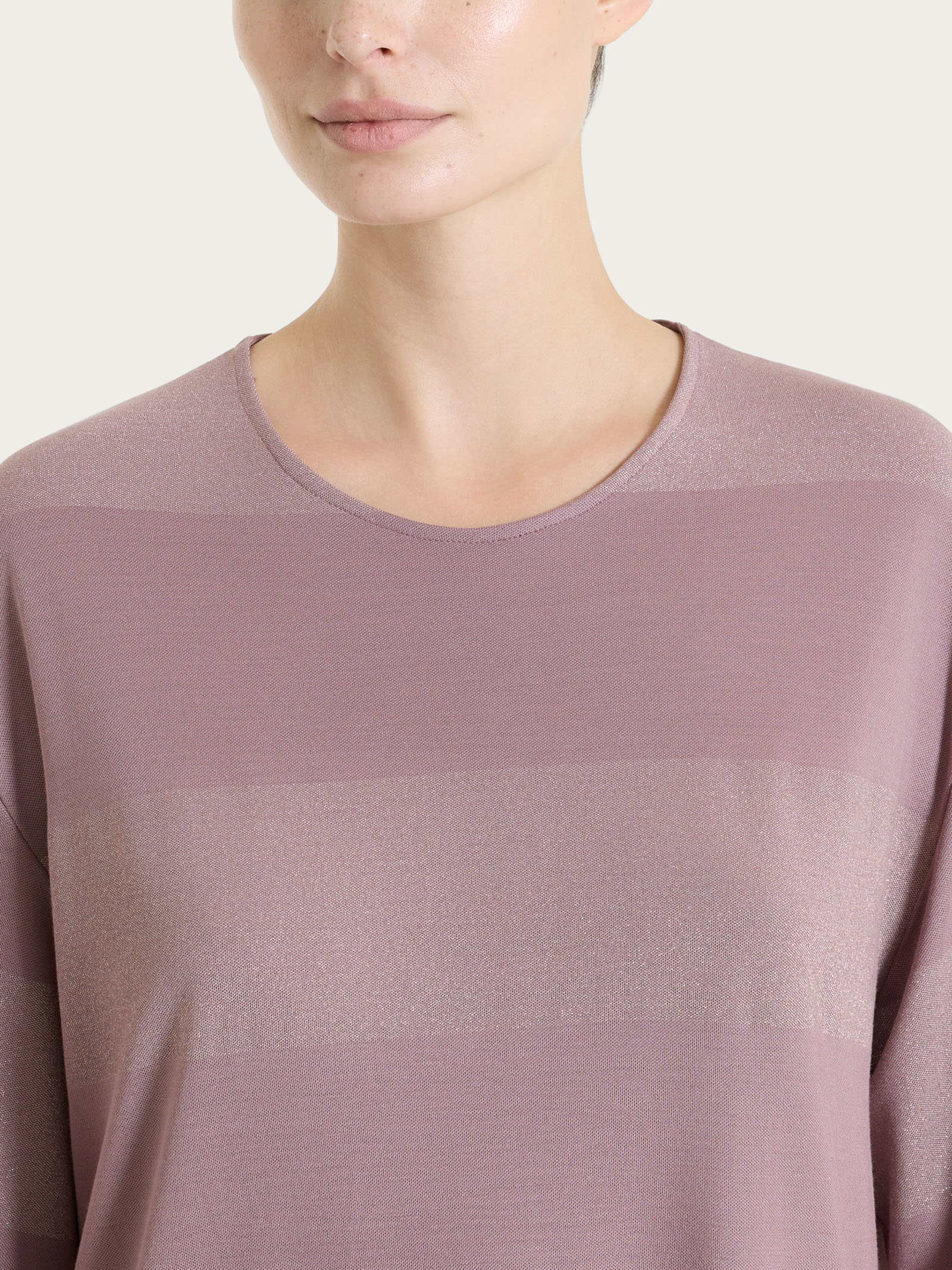 Ragno Summer Light maglietta righe Twilight Mauve lurex