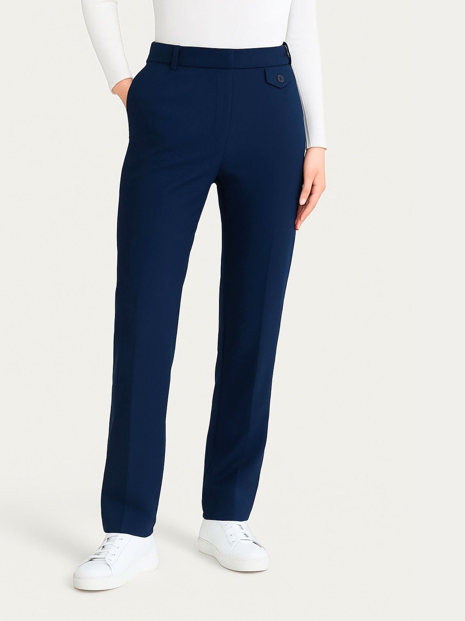 Ragno Compact Straight Leg pantalone Persia blu elasticizzato