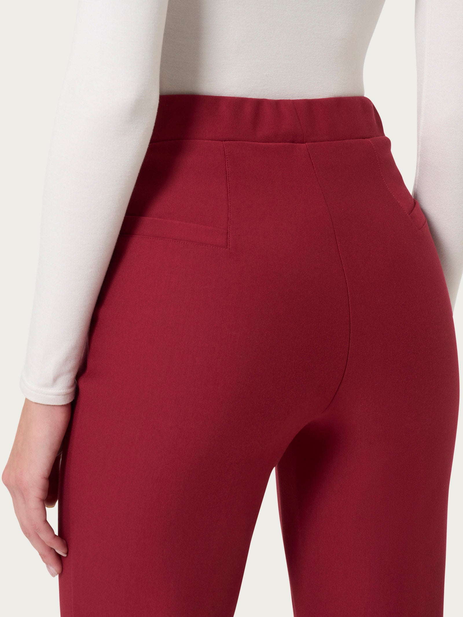 Ragno Compact pantalone flare rosso elasticizzato