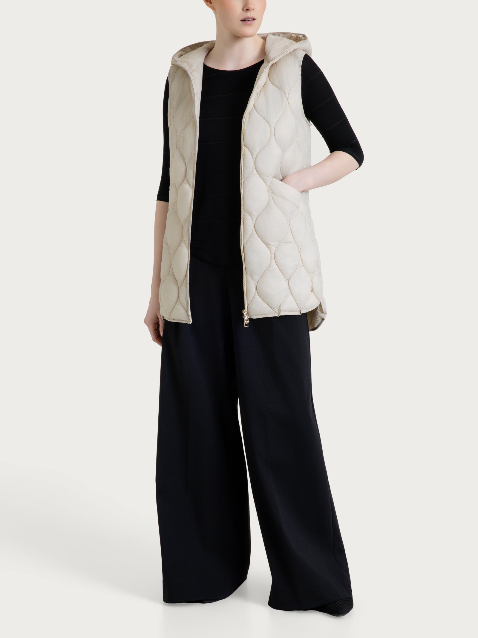 Ragno Onion Quilt Piumino Smanicato con Cappuccio Champignon