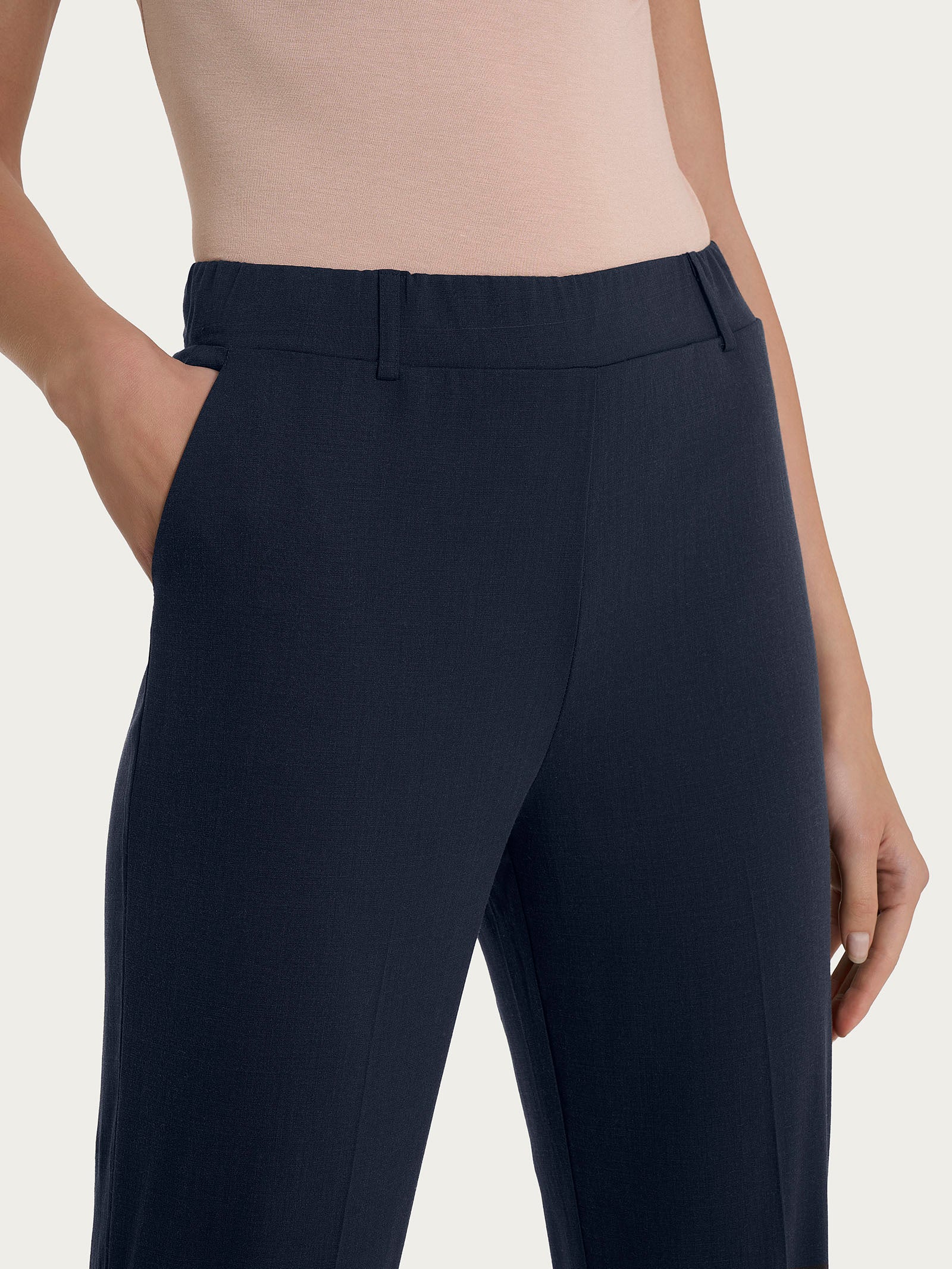 Ragno Super Natural pantalone chino slim Bleu tasche tencel