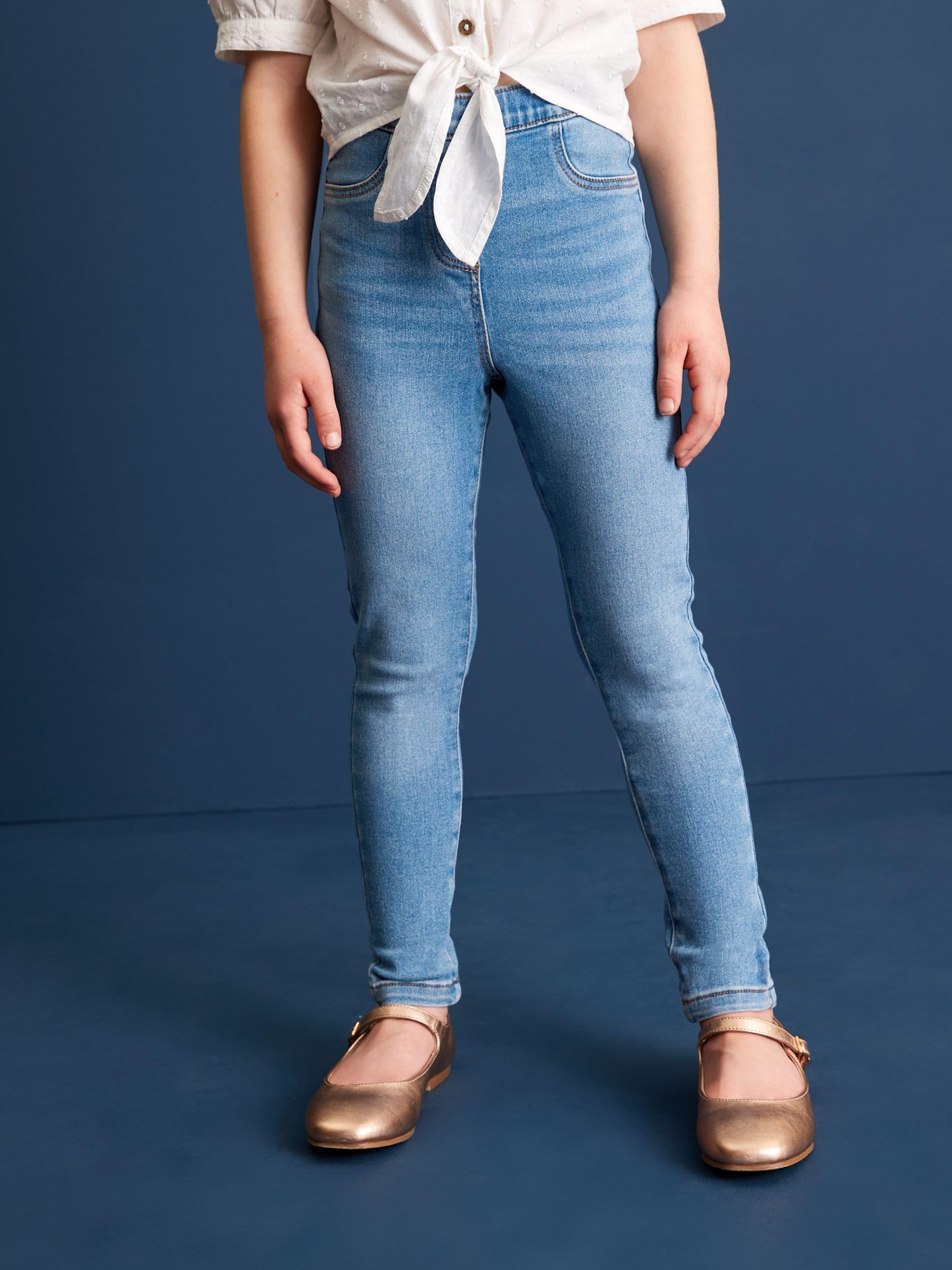 Next Jeggings Bambina Confezione da 2 Denim Vita Elastica