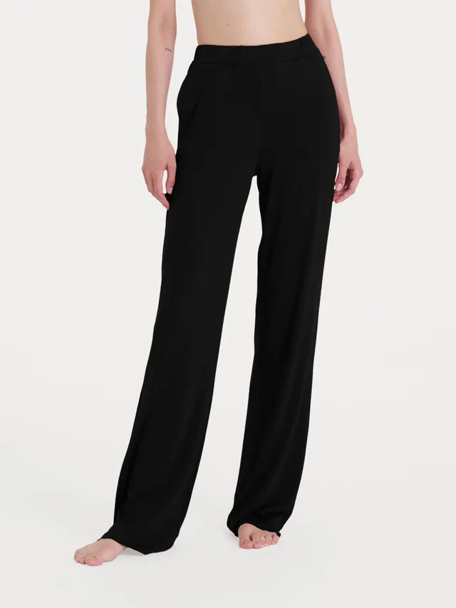 Ragno Pantalone Ampio Nero in Viscosa Summer Wide Leg