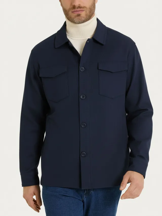 Ragno Canvas Stretch Shacket Uomo Outer Space