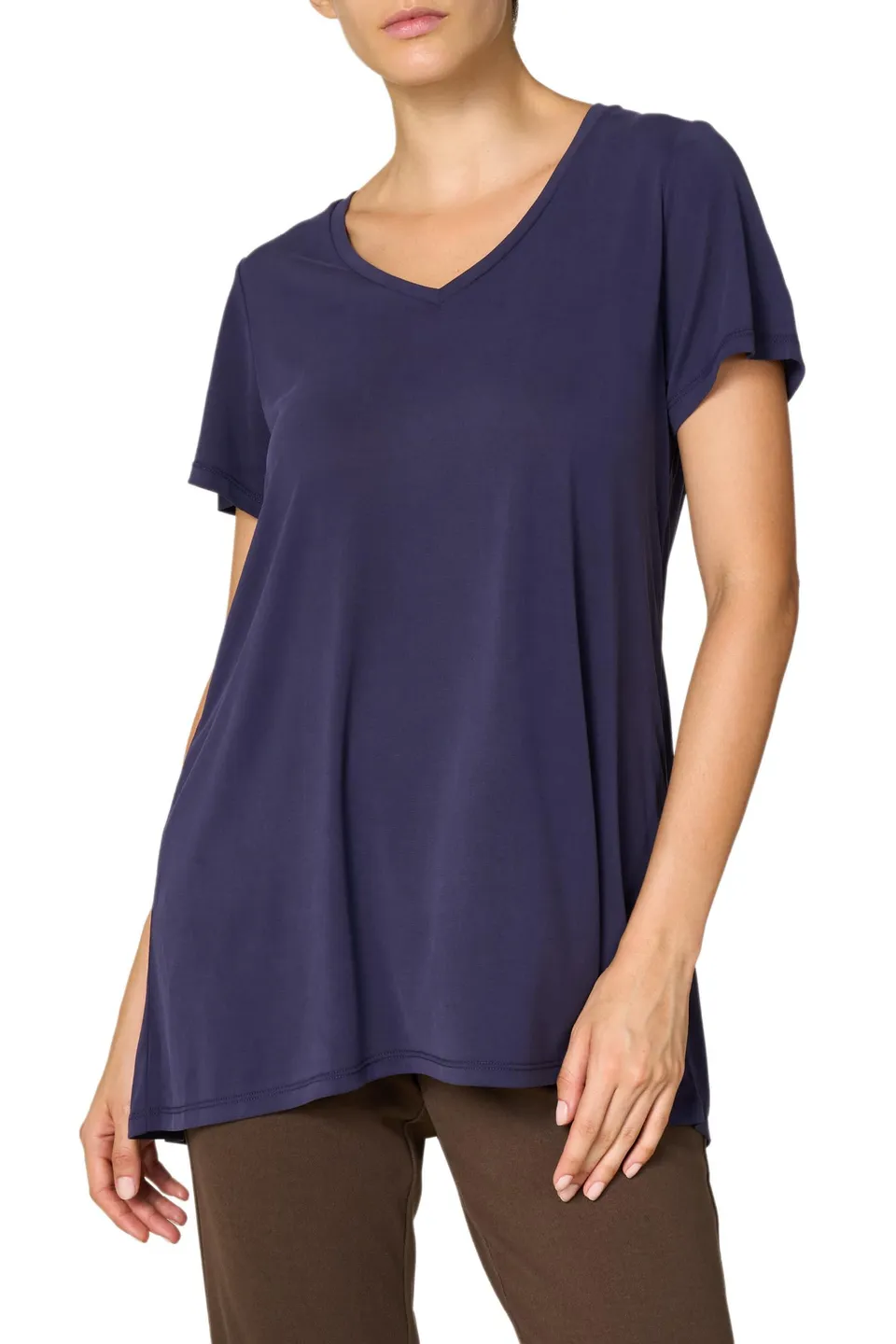 Goldenpoint Maglia Scollo a V Manica Corta Over Misto Modal