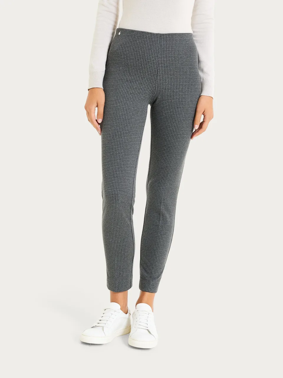 Ragno Compact pantalone sigaretta ardesia micro check skinny