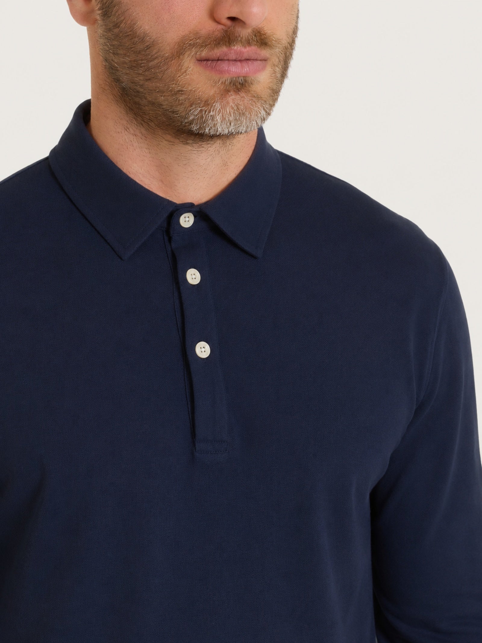Ragno Puro Cotone polo uomo manica lunga blu