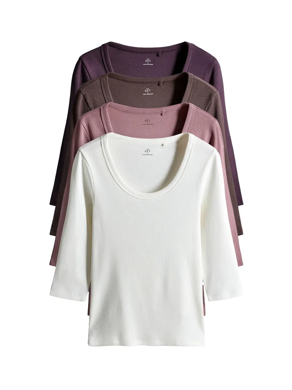 Geo Next The Set T-shirt coste scollo rotondo manica 3/4 da 4