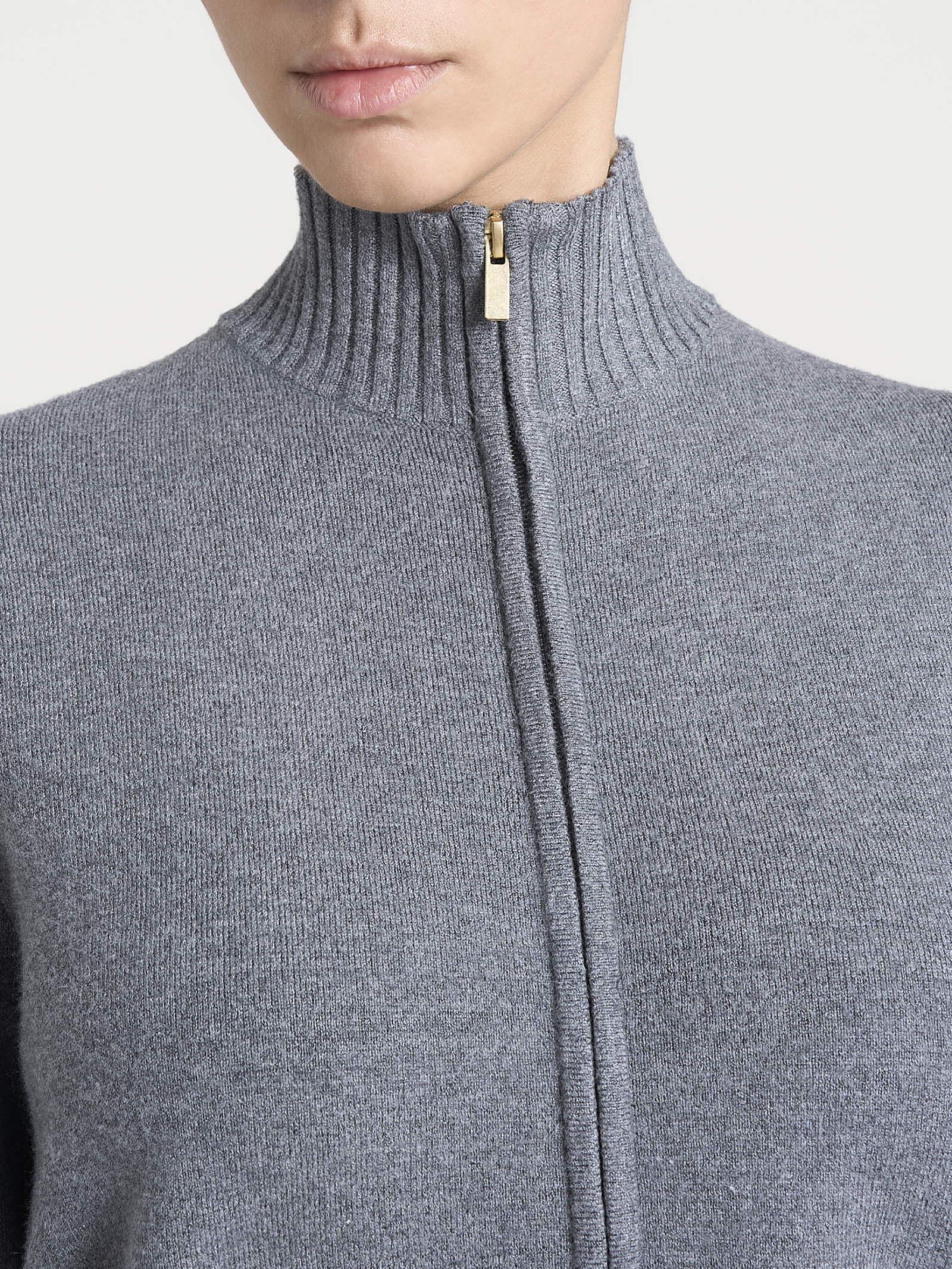 Ragno Four Seasons Cardigan Zip Asimmetrico Ferro Mel. boxy