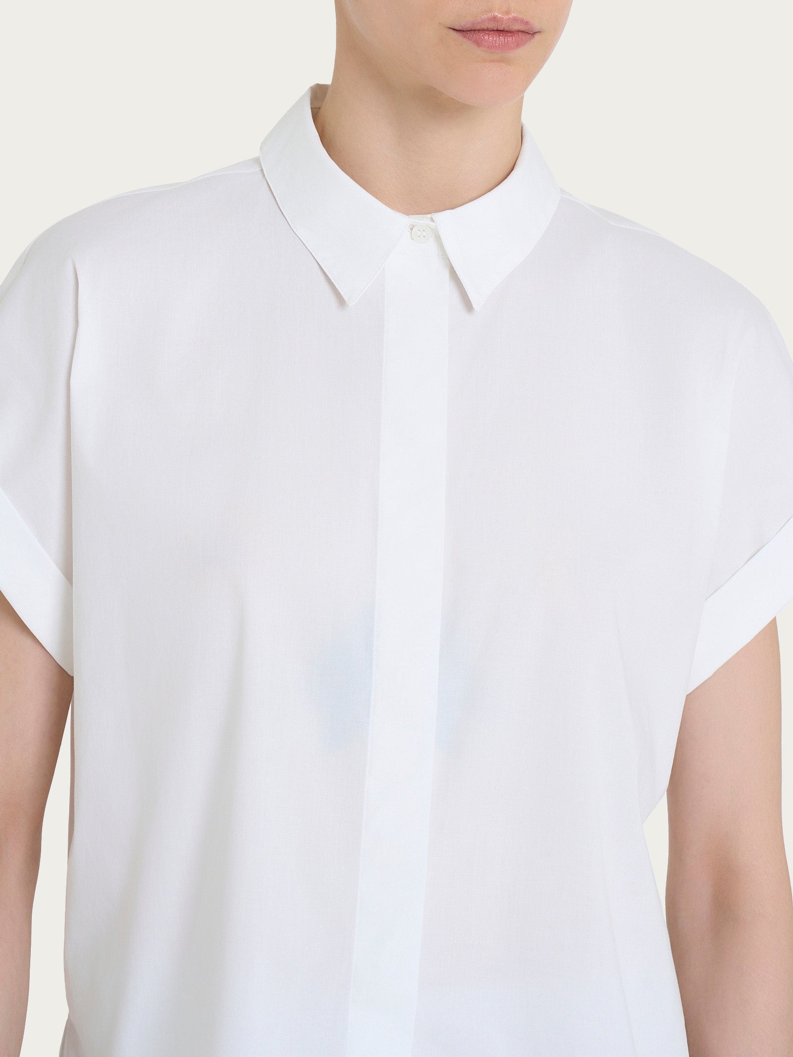Ragno Popeline Camicia manica kimono camicia Bianco boxy