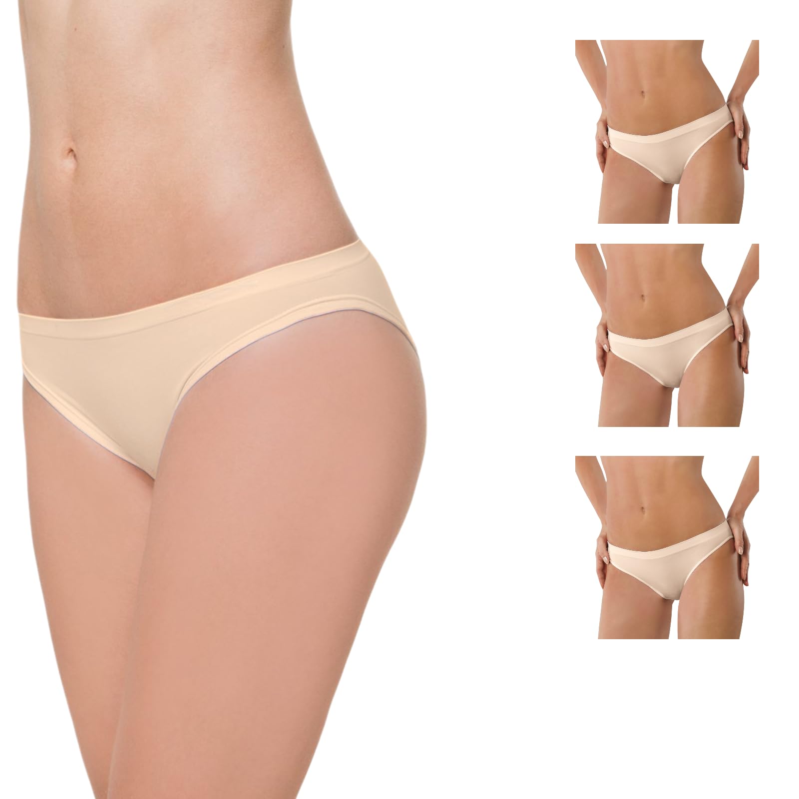 Lady C Slip Vita Bassa Microfibra Bianchi 3 Pezzi S-M