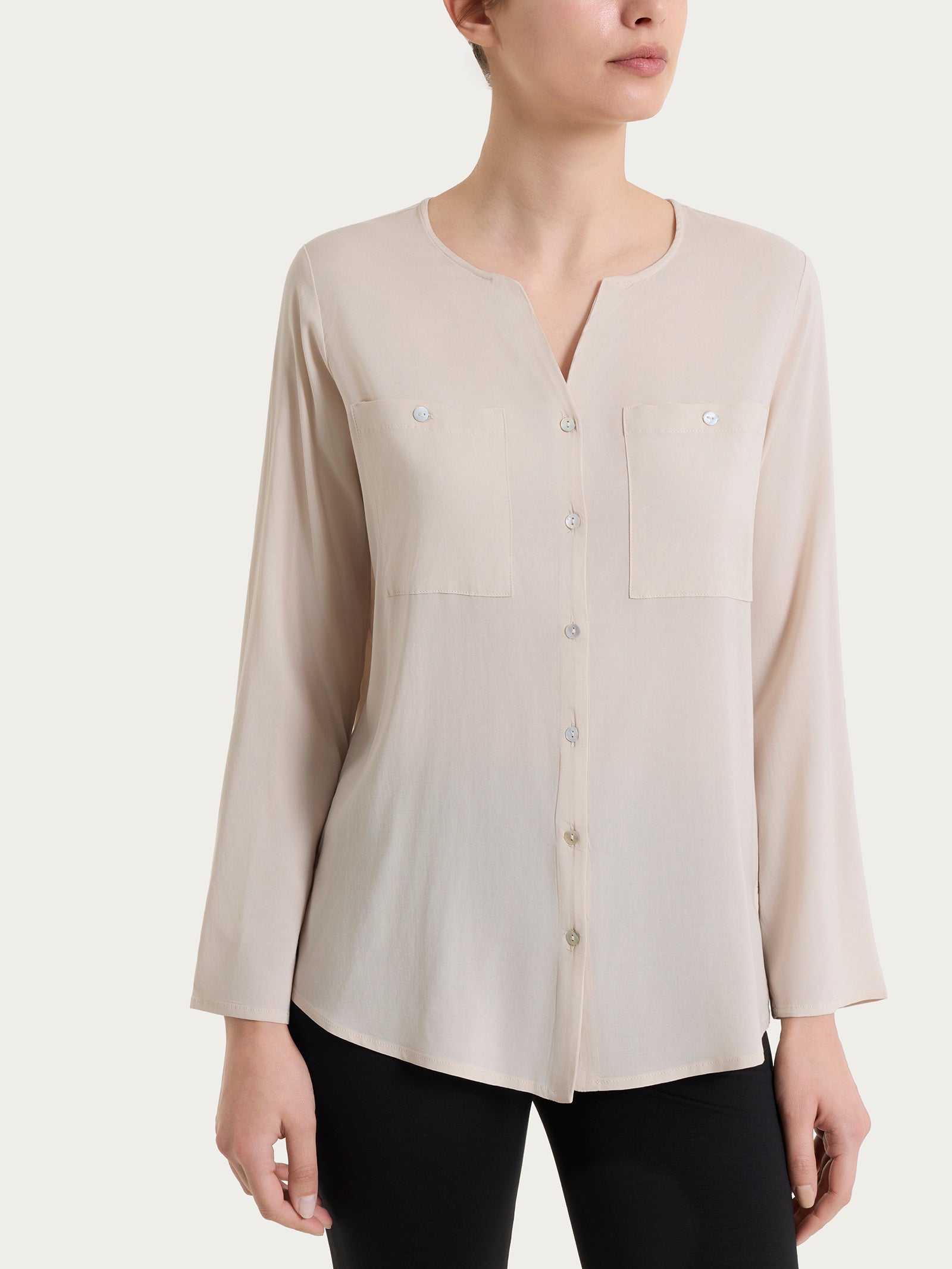 Ragno Voile Stretch camicia champignon manica risvoltabile