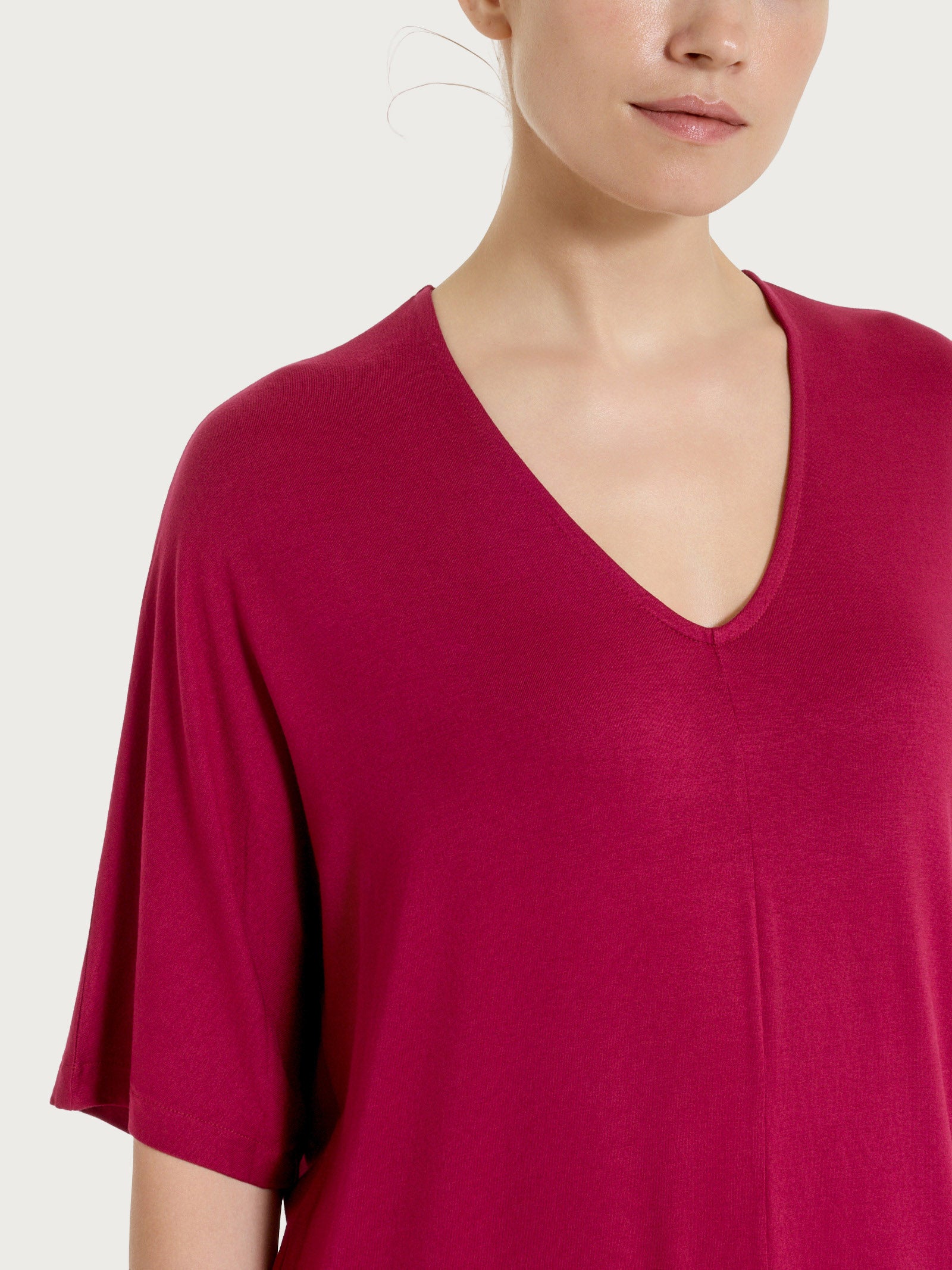 Ragno Viscosa Summer abito spacco frontale rosso scollo V
