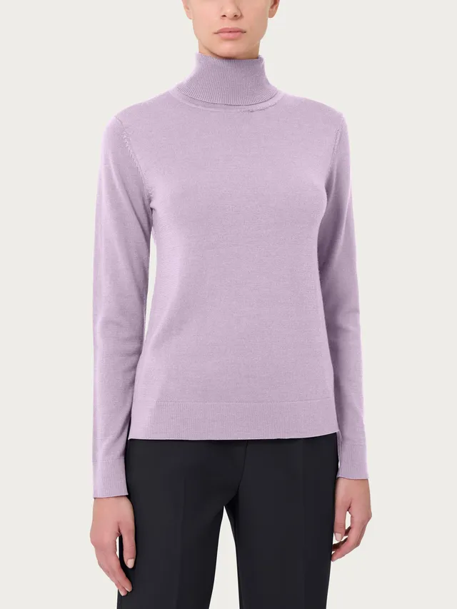 Ragno Merino Soft Dolcevita maglia donna orchid pura lana