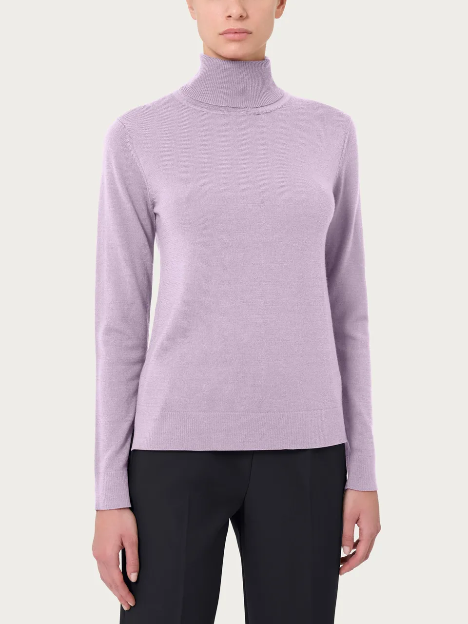 Ragno Merino Soft Dolcevita maglia donna orchid pura lana