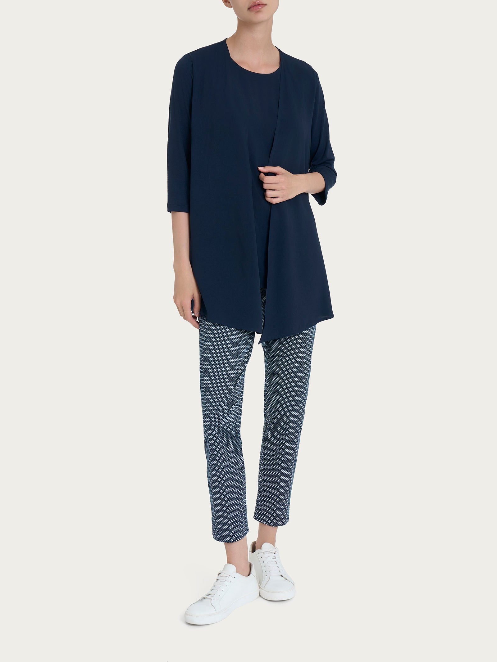 Ragno Viscosa Summer cardigan manica 3/4 Bleu aperto