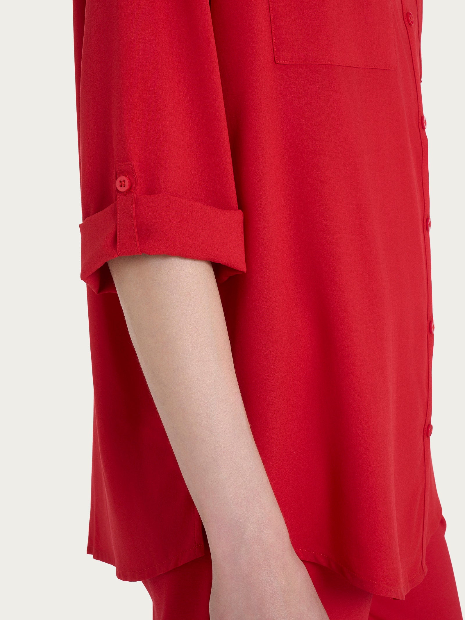 Ragno EcoSeta Camicia Collo Coreana Manica Lunga Salsa