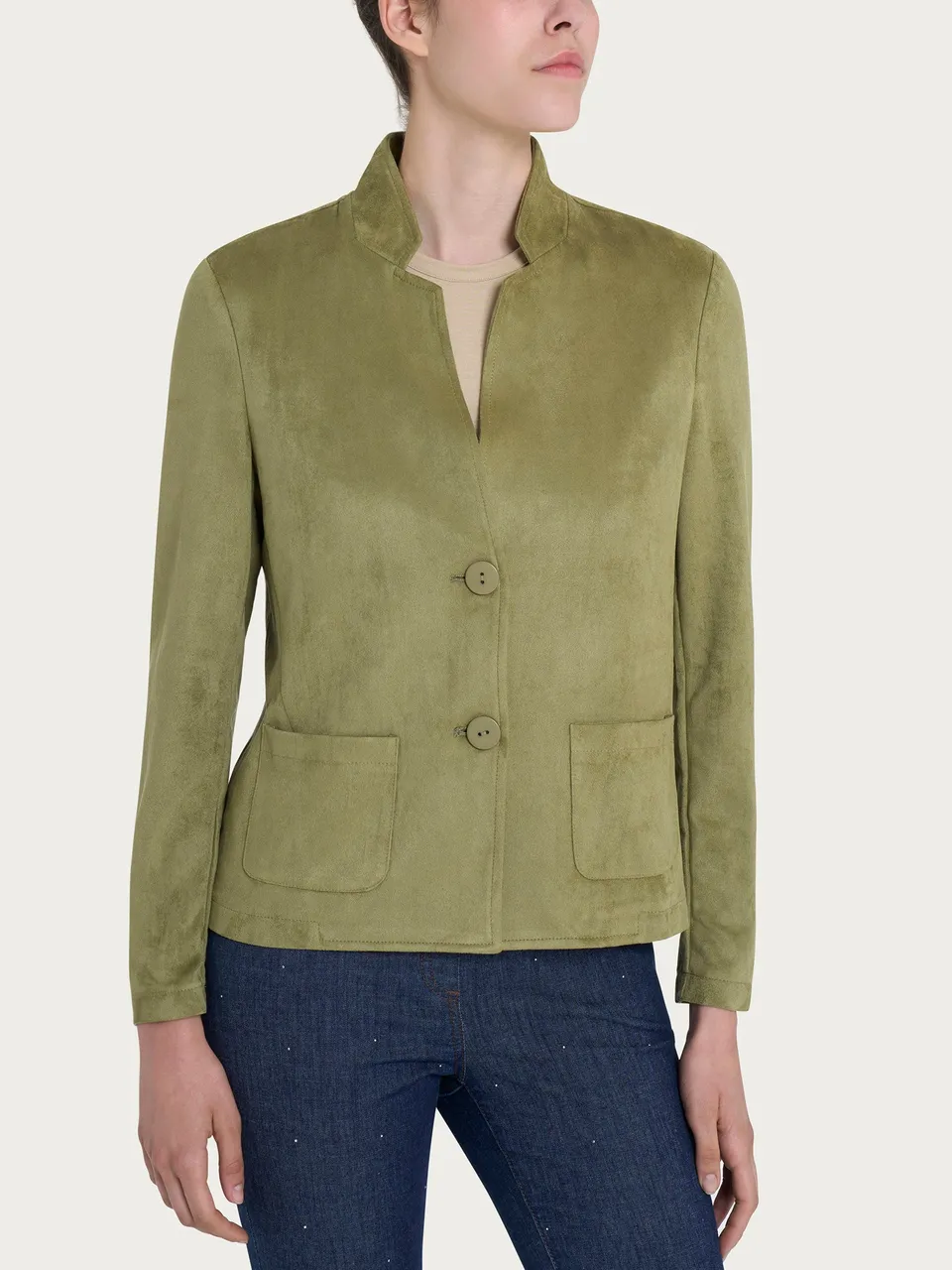 Ragno Compact Blazer Corto Sphagnum Verde Eco Suede