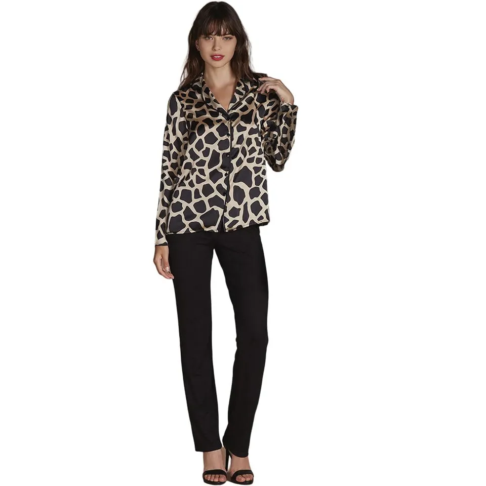 Andra pigiama donna effetto seta animalier XS