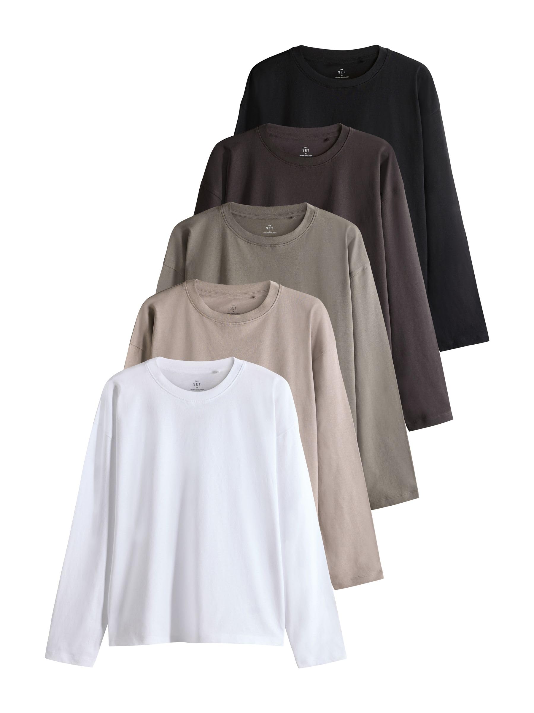 Next The Set T-Shirt Donna Manica Lunga 5 Pezzi Taglio Comodo