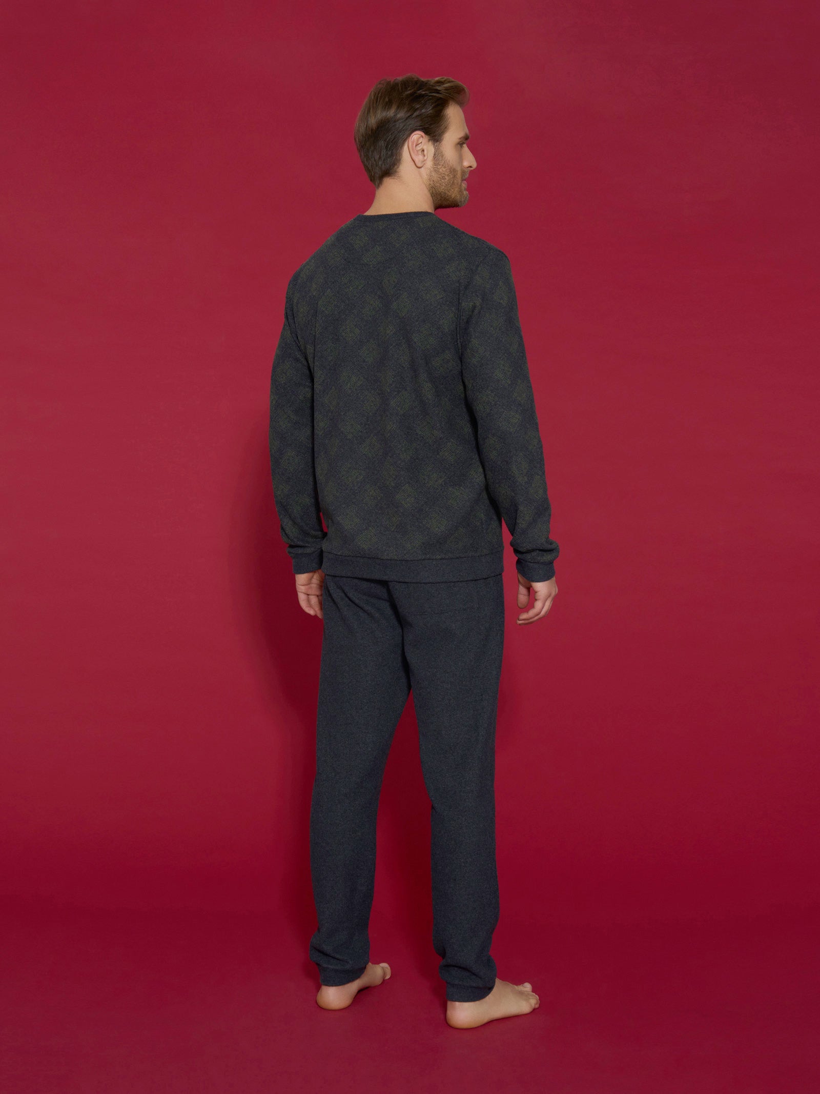 Ragno Cotton Eco Pile Pigiama Rain Forest Uomo Caldo Invernale